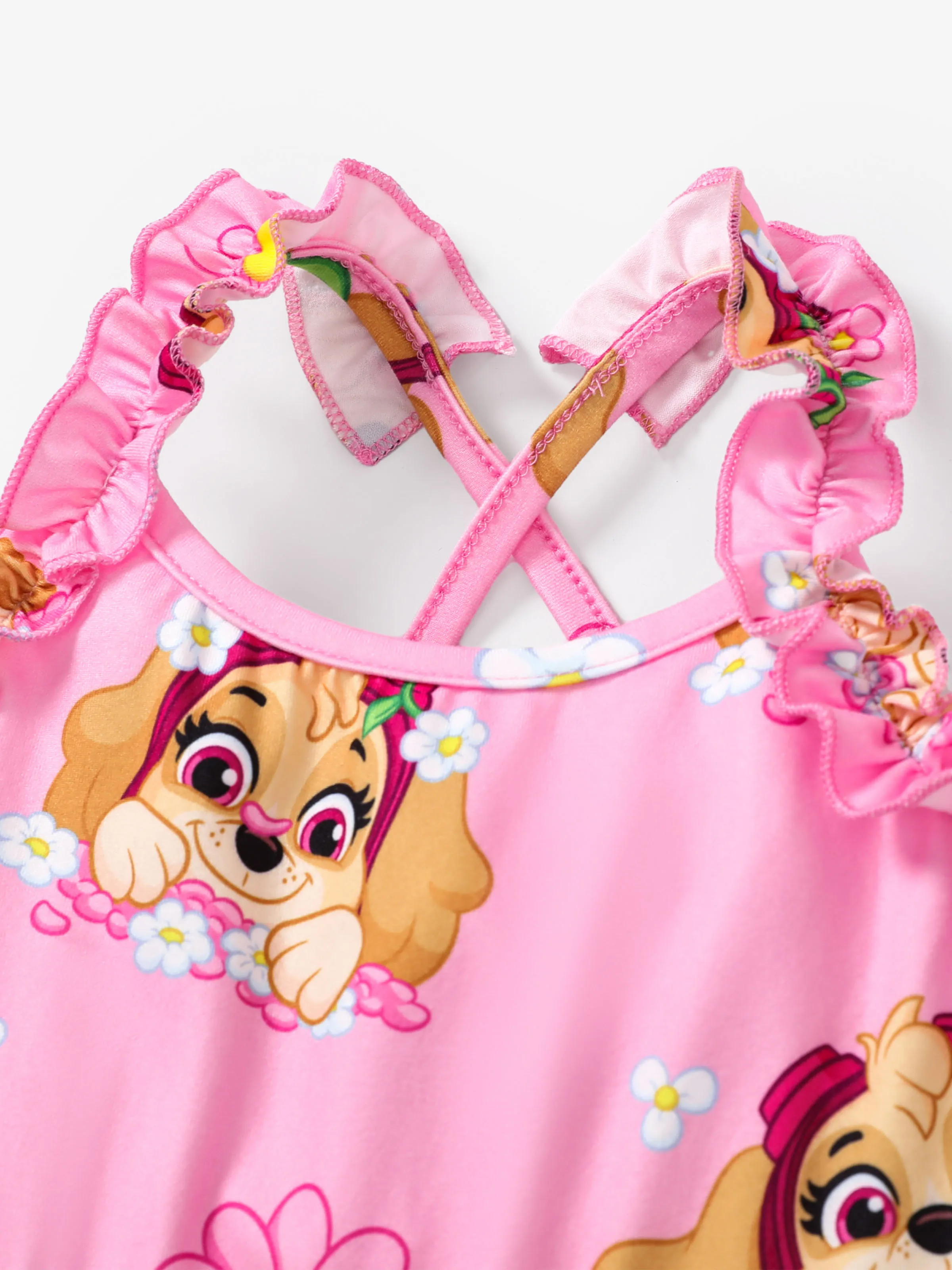 PAW Patrol Toddler Girl Skye Ruffled Sweet Dress Pink - Image 4