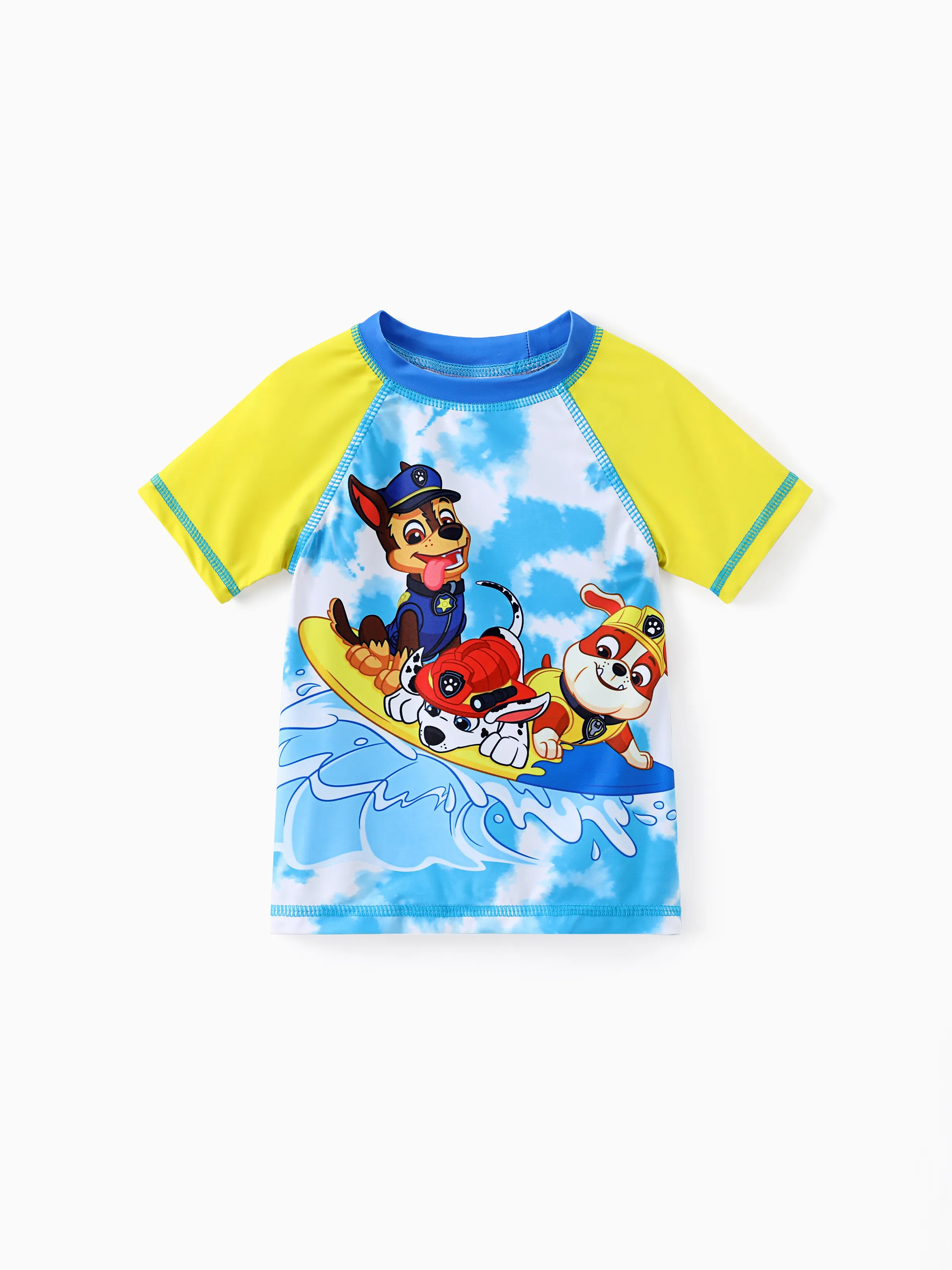 PAW Patrol Toddler Boy 2pcs Chase Marshall Rubble Colorblock Tops and Trunks Swimsuit Navy - Image 3