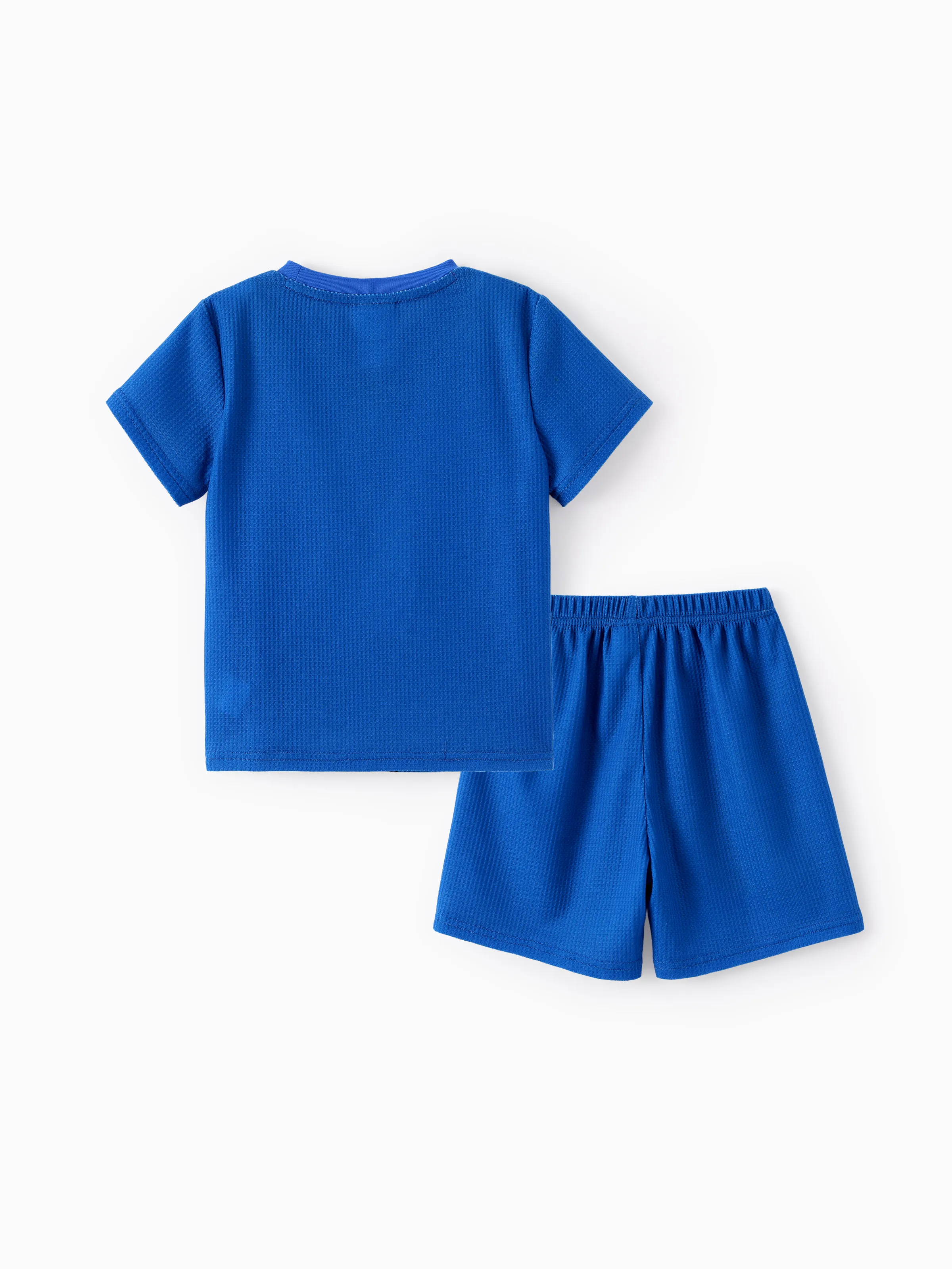 PAW Patrol Toddler Boy 2pcs Chase Waffle Fabric Tee and Shorts Set Blue - Image 3