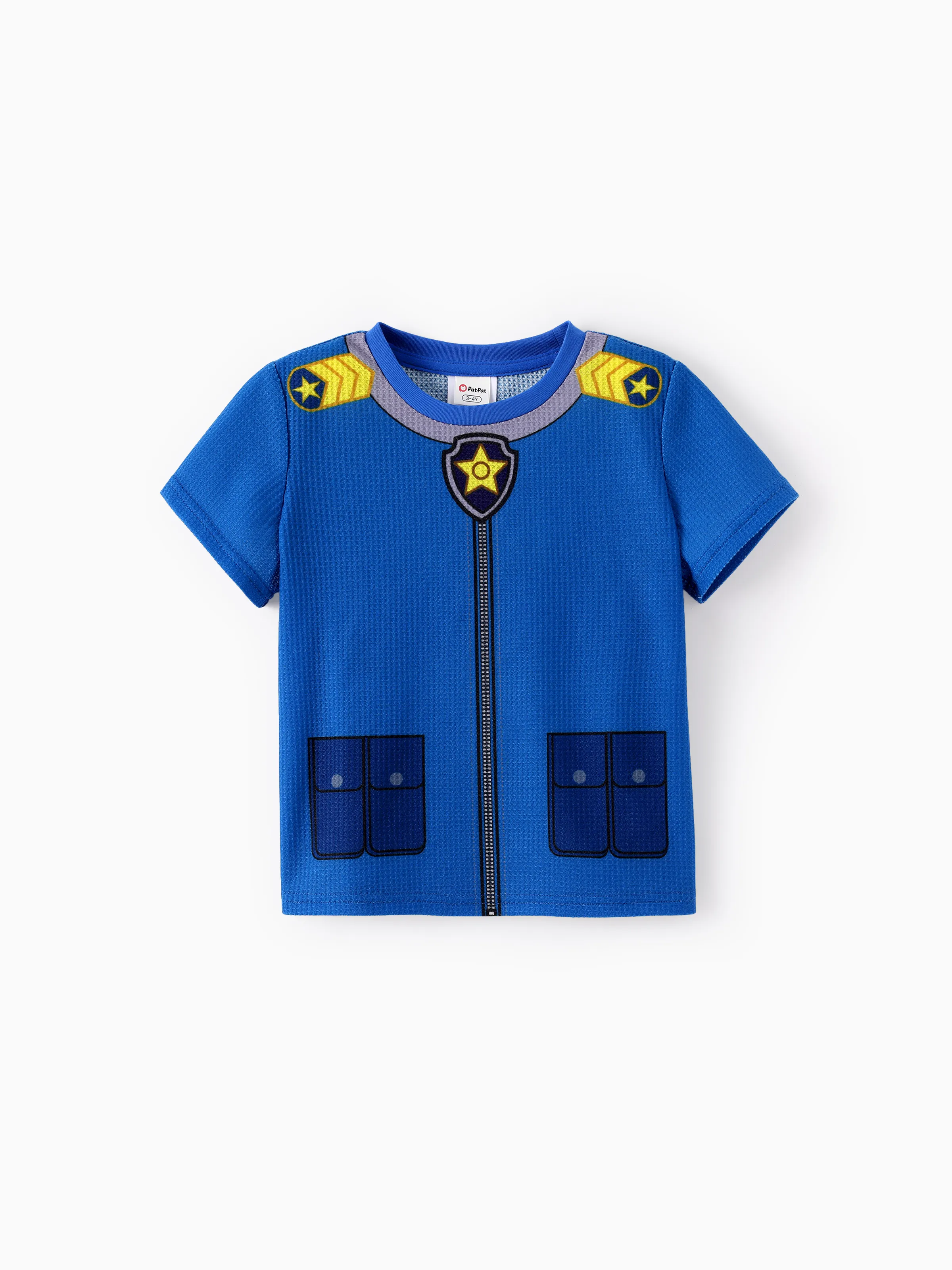 PAW Patrol Toddler Boy 2pcs Chase Waffle Fabric Tee and Shorts Set Blue - Image 4