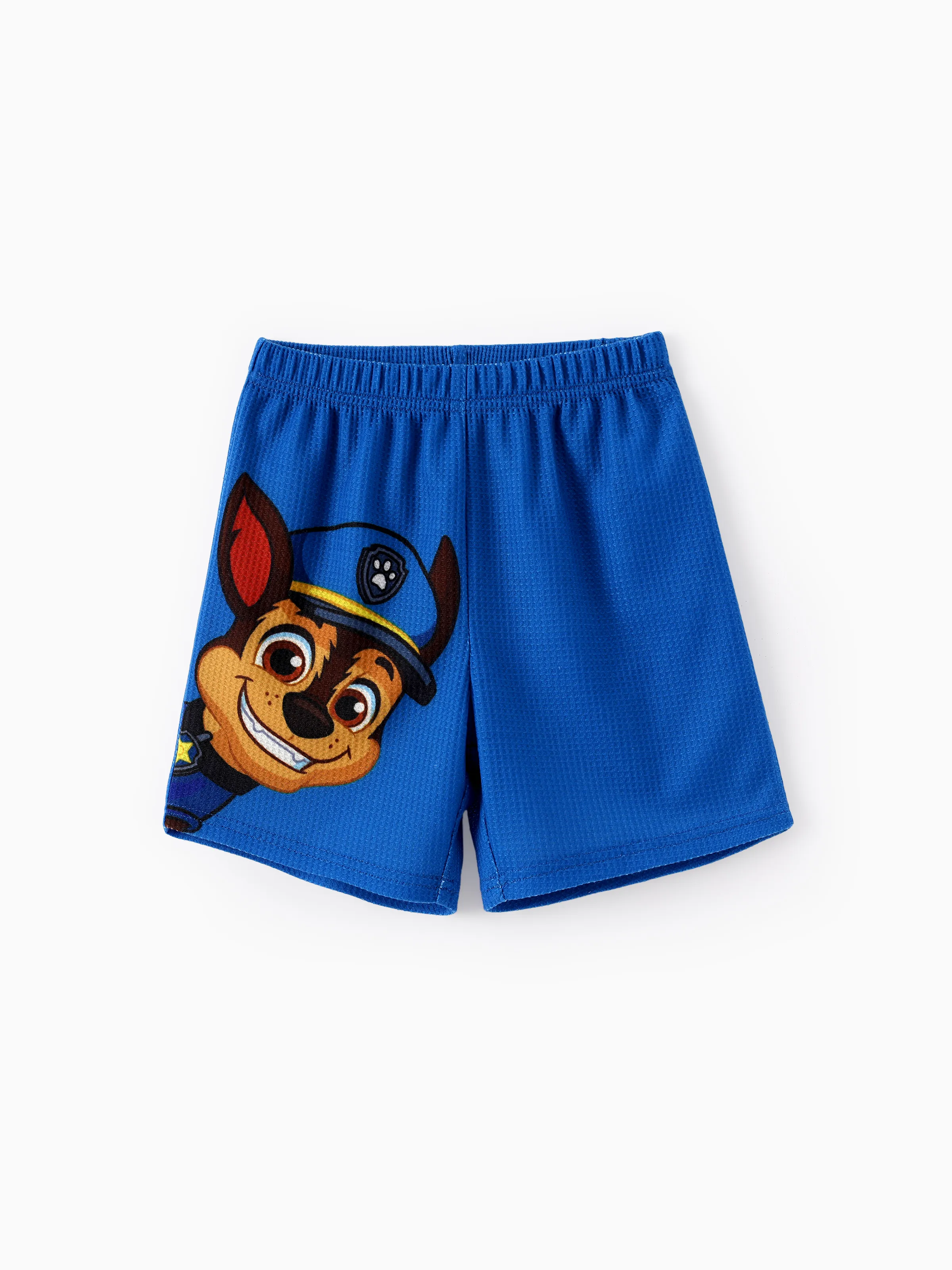 PAW Patrol Toddler Boy 2pcs Chase Waffle Fabric Tee and Shorts Set Blue - Image 5