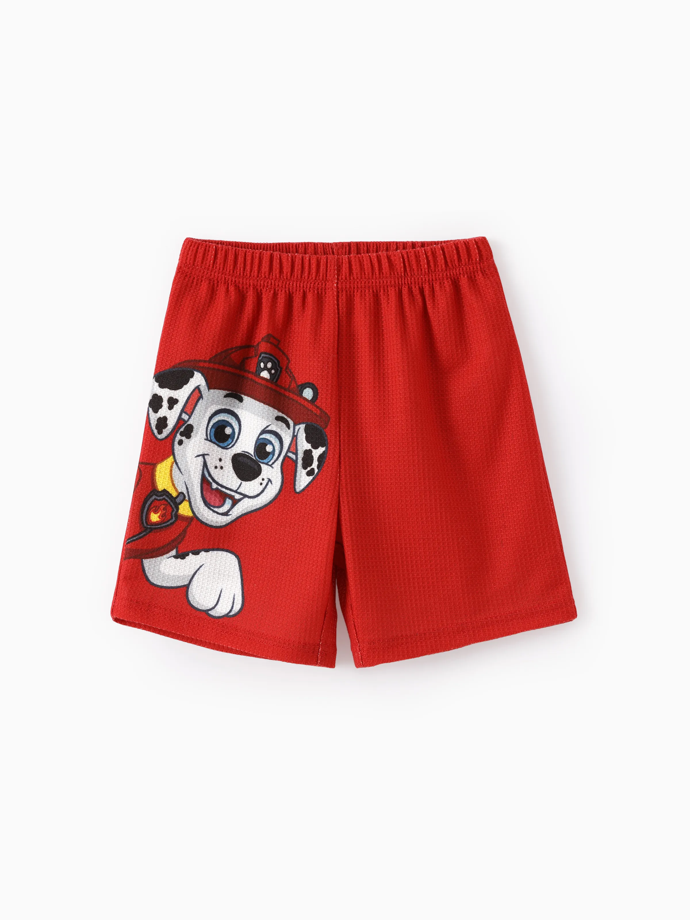 PAW Patrol Toddler Boy 2pcs Marshall Waffle Fabric Tee and Shorts Set Red - Image 5