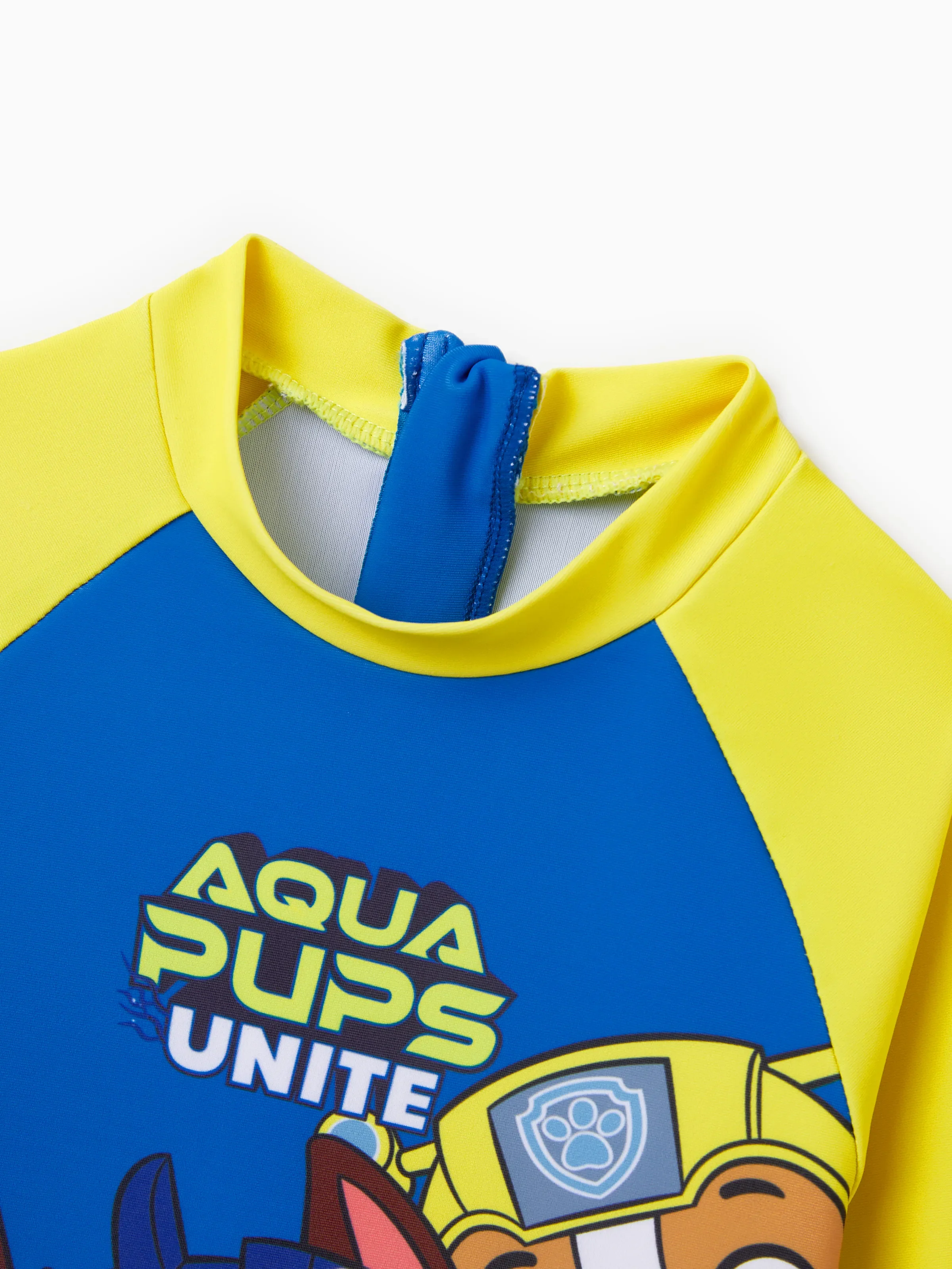 PAW Patrol Toddler Boy Chase/Rubble UPF50+ Colorblock Swimsuit  Blue - Image 4