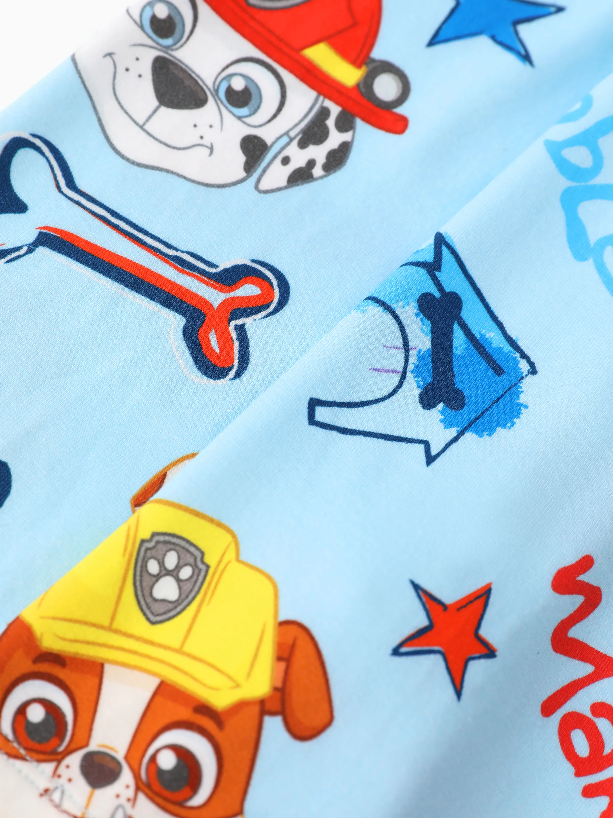 PAW Patrol Toddler Boy Rubble/Marshall 3-Piece Bamboo Pajama Set 2-in-1 Look for 4 Seasons (Snug-Fitting) Blue - Image 11