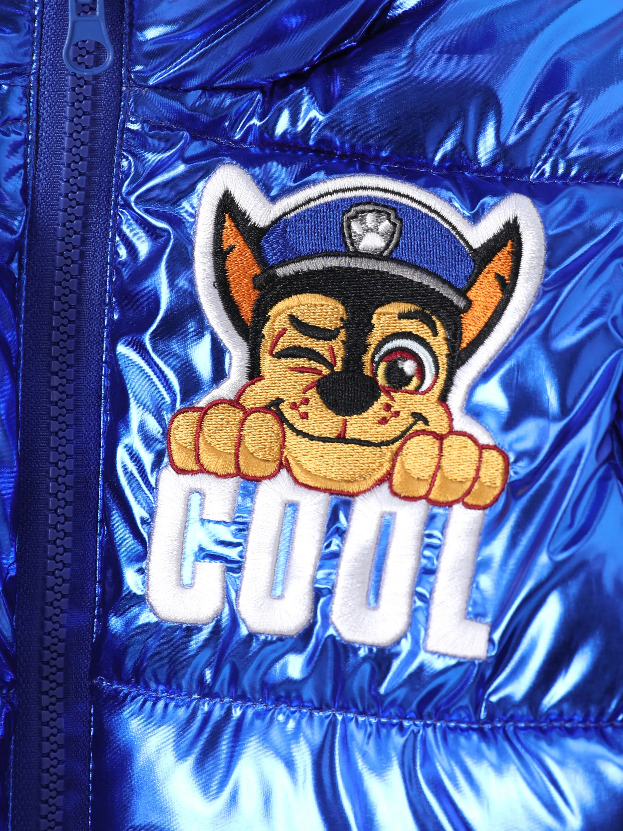 PAW Patrol Toddler Boy Chase Bright Hooded Quilted Puffer Jacket Coat Blue - Image 2