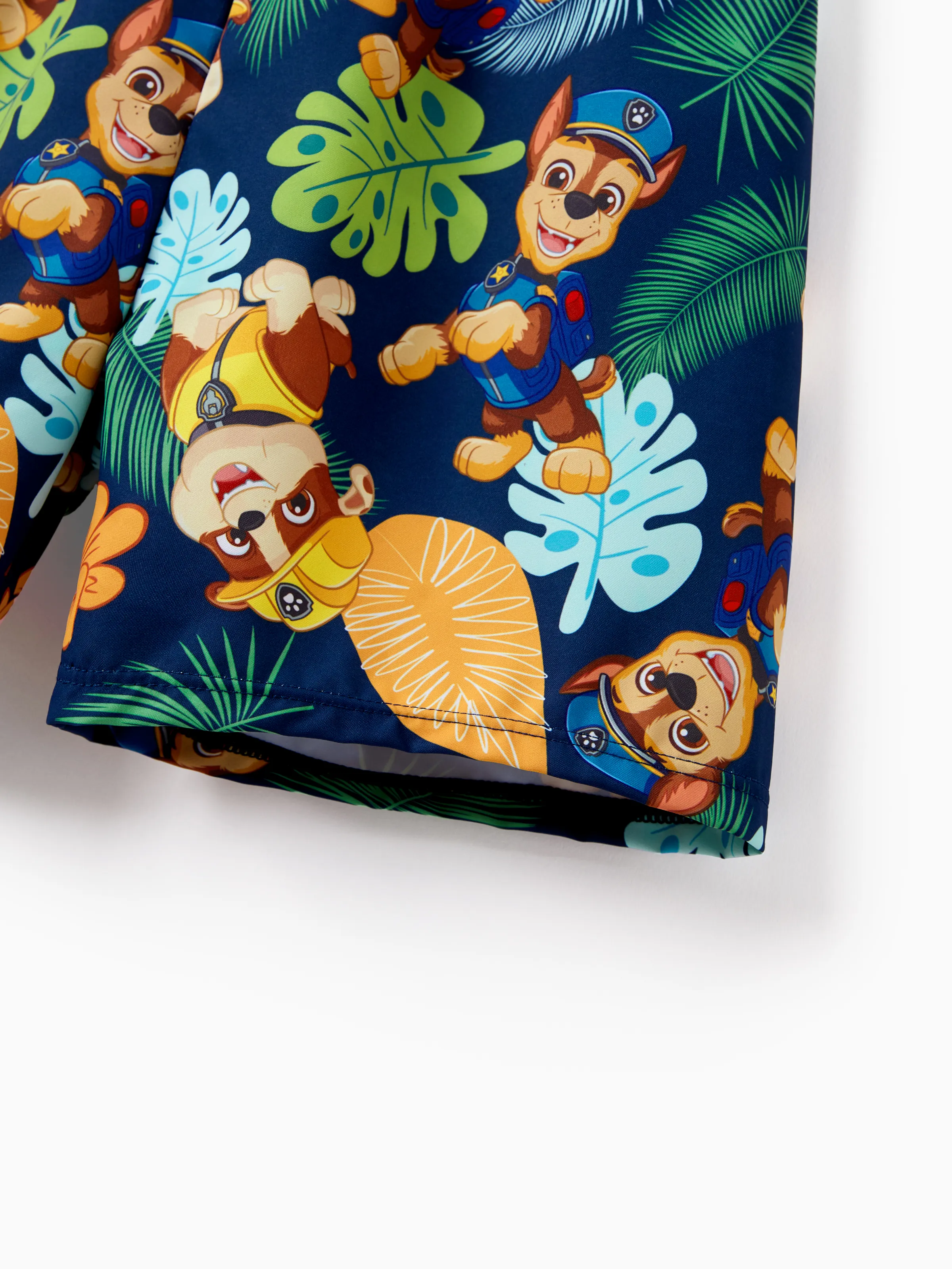 PAW Patrol Toddler Boys 2pcs Chase/Rubble UPF50+ Animal Pattern Tops and Trunks Swimsuit Deep Blue - Image 12