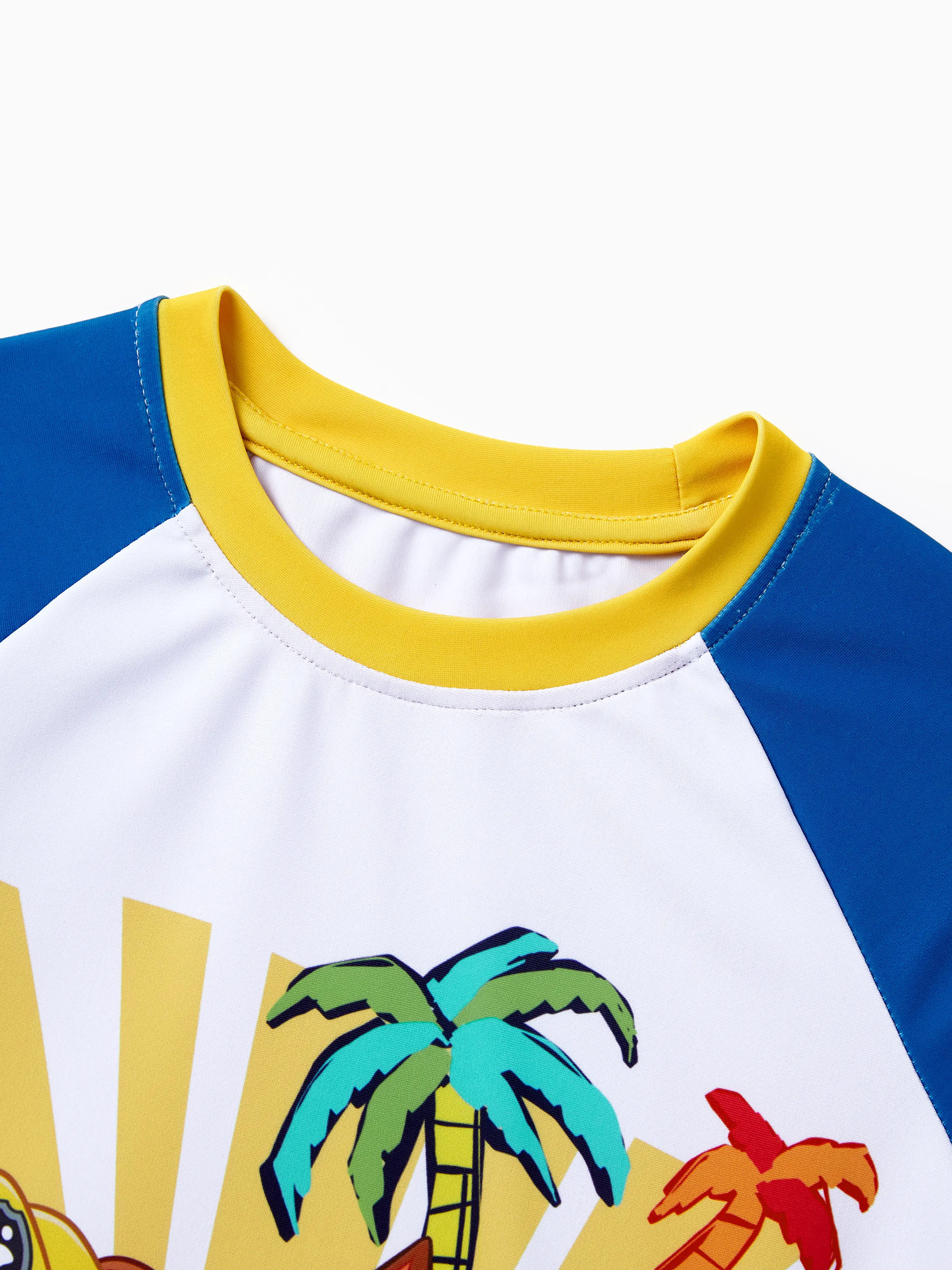 PAW Patrol Toddler Boys 2pcs Chase/Rubble UPF50+ Animal Pattern Tops and Trunks Swimsuit Deep Blue - Image 6