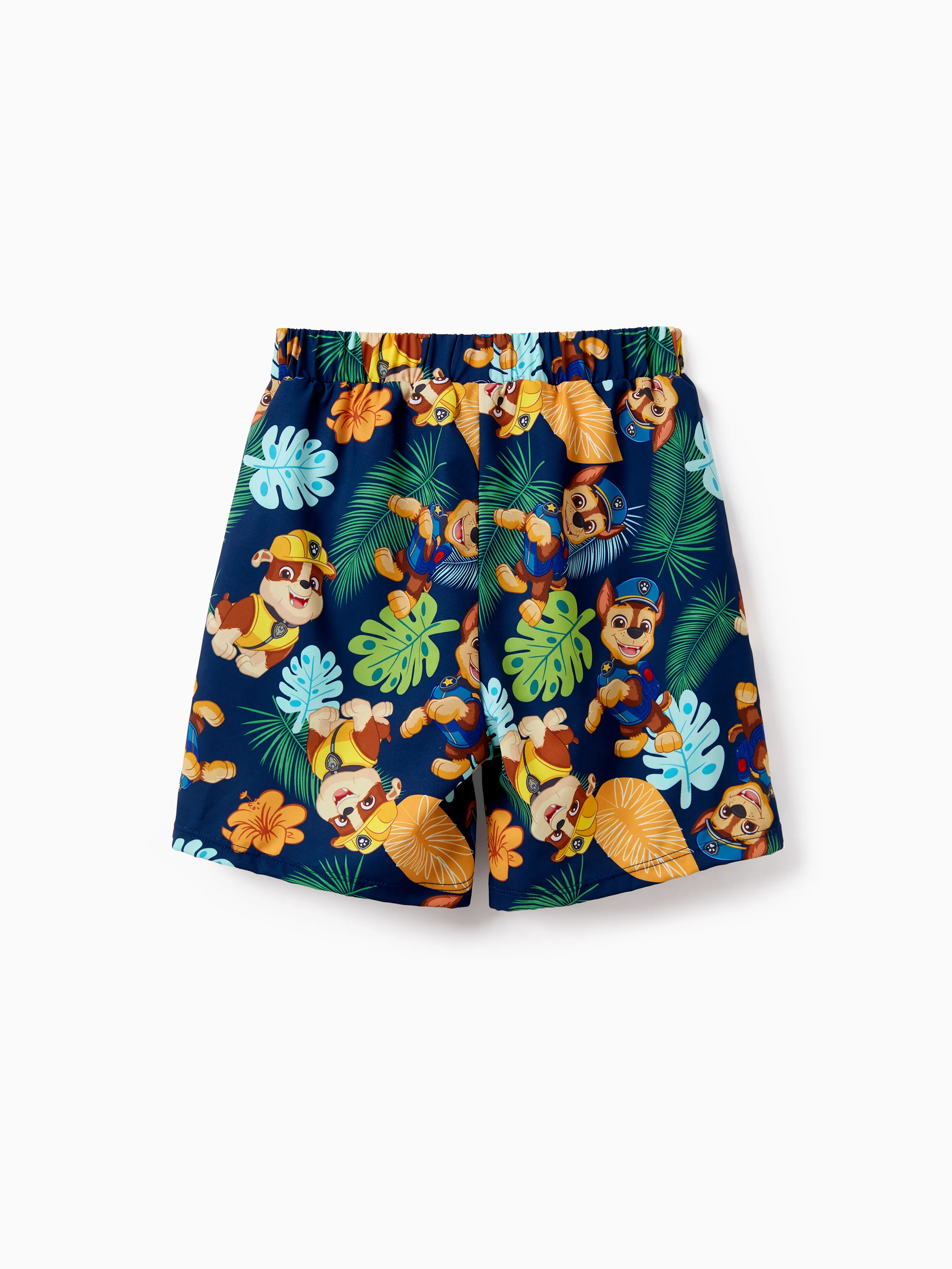 PAW Patrol Toddler Boys 2pcs Chase/Rubble UPF50+ Animal Pattern Tops and Trunks Swimsuit Deep Blue - Image 9