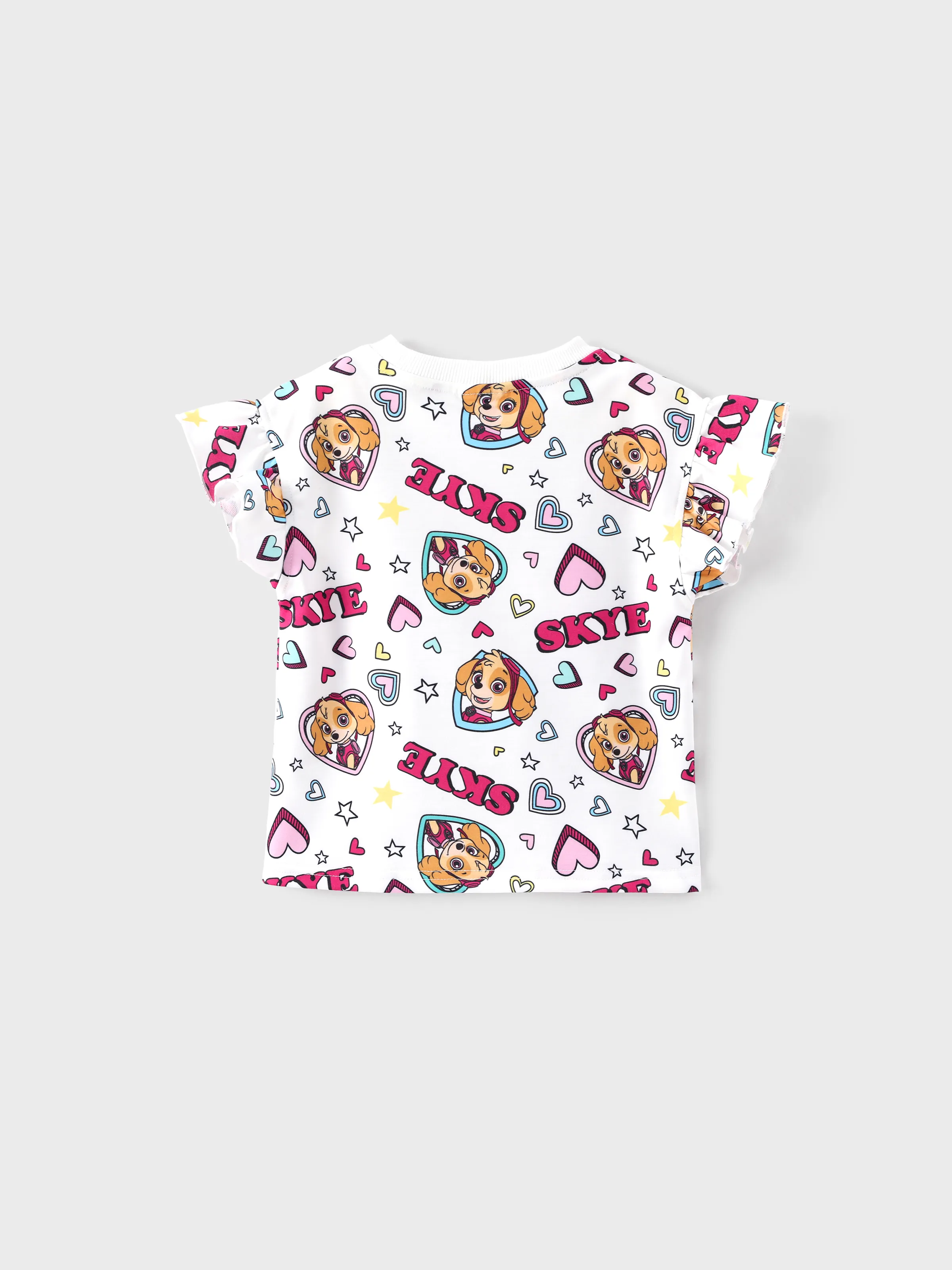 PAW Patrol Toddler Girl 2pcs Skye Ruffled Allover Print Top and Skirt Set  White - Image 5