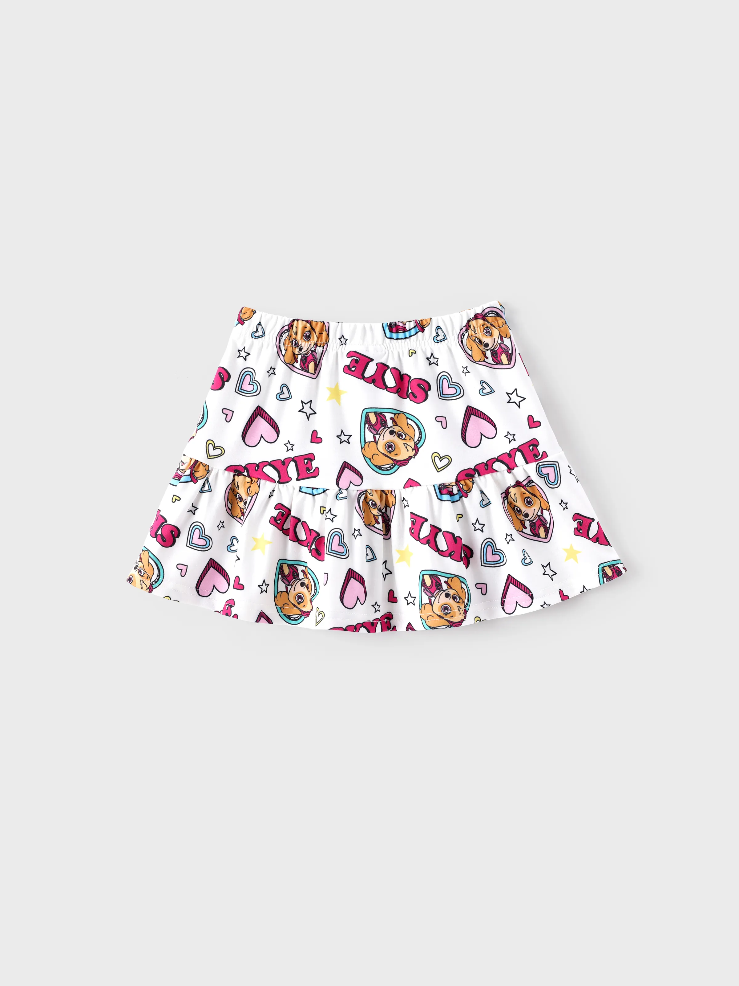PAW Patrol Toddler Girl 2pcs Skye Ruffled Allover Print Top and Skirt Set  White - Image 9