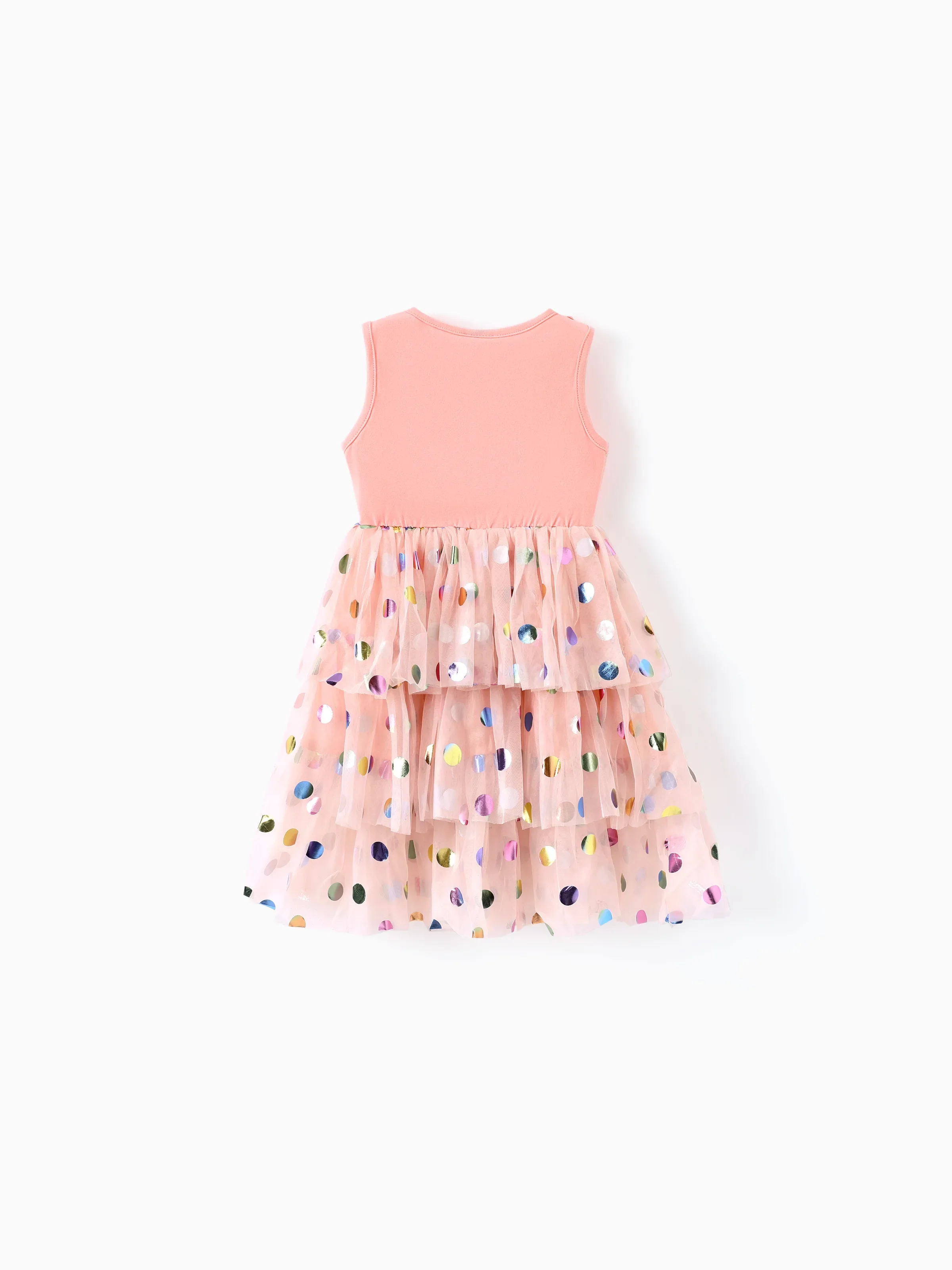 PAW Patrol Toddler Girl Skye Ruffled Polka dots Layered Mesh SpliceDress Pink - Image 3