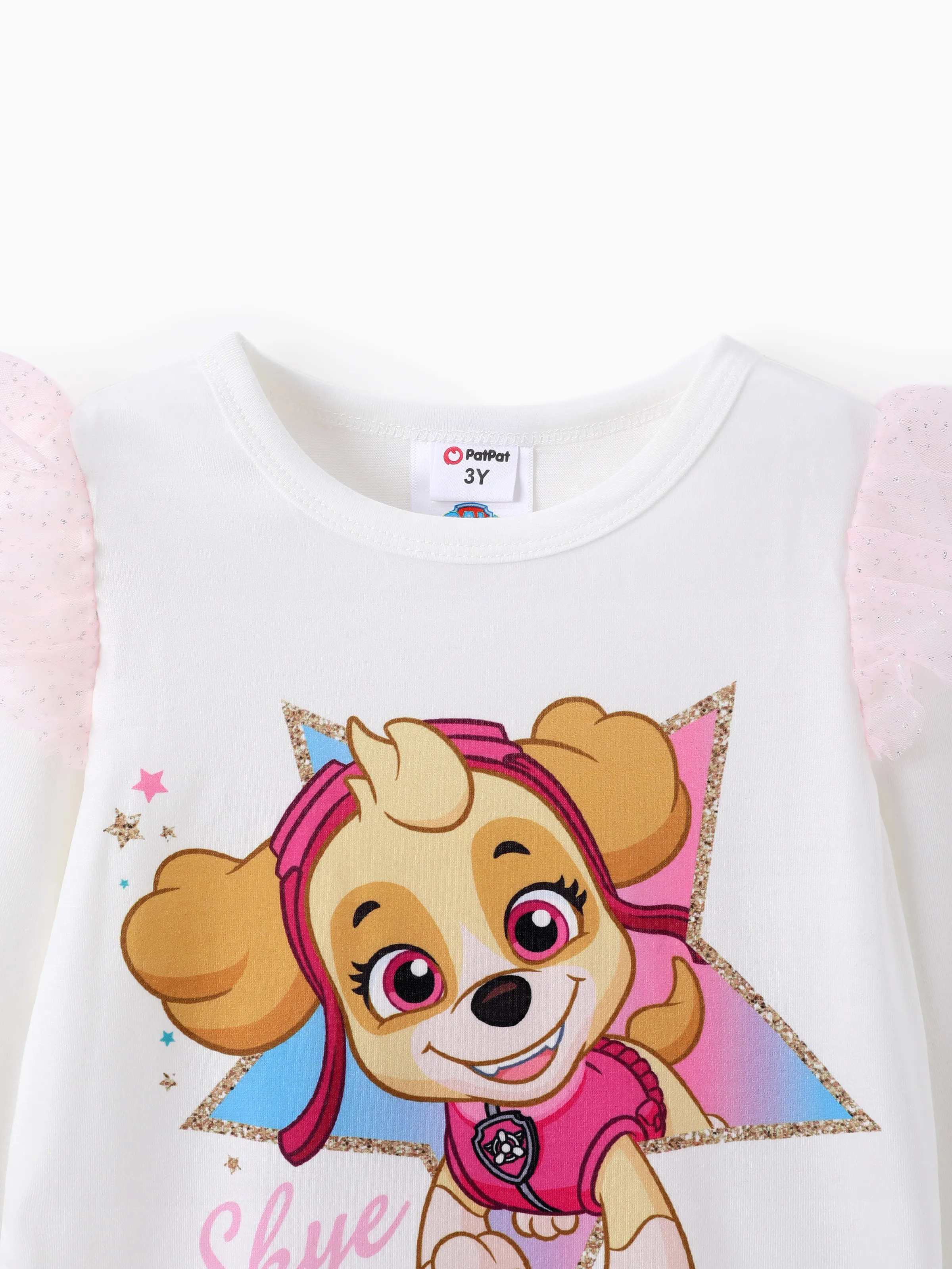 PAW Patrol Toddler Girl Skye Flutter-sleeve Sweatshirt White - Image 3