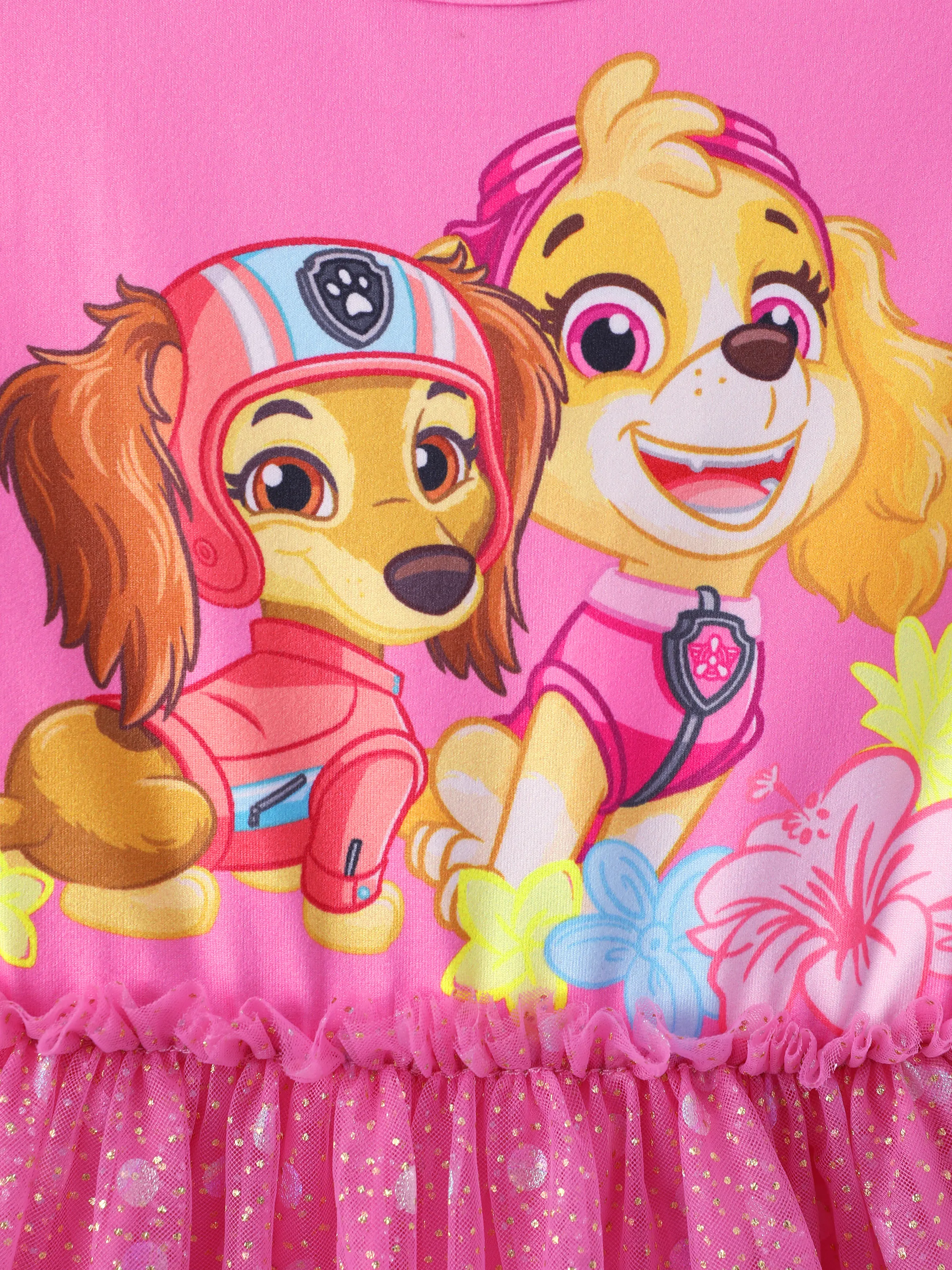 PAW Patrol Toddler Girl Skye & Liberty Sweet Ruffle-sleeve Mesh Dress Pink - Image 2