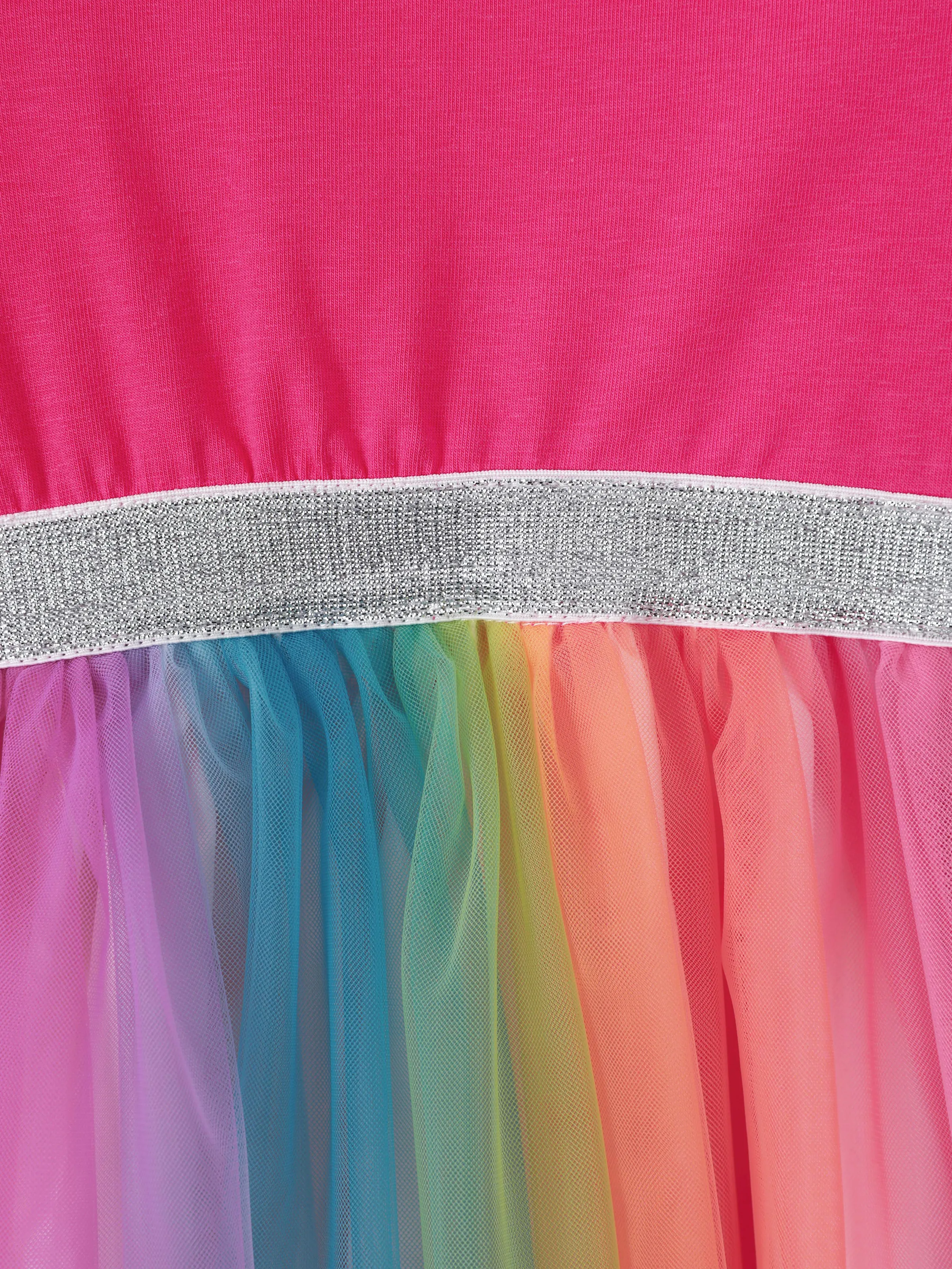 PAW Patrol Toddler Girl Skye Rainbow Flutter-sleeve Tulle Dress Roseo - Image 6