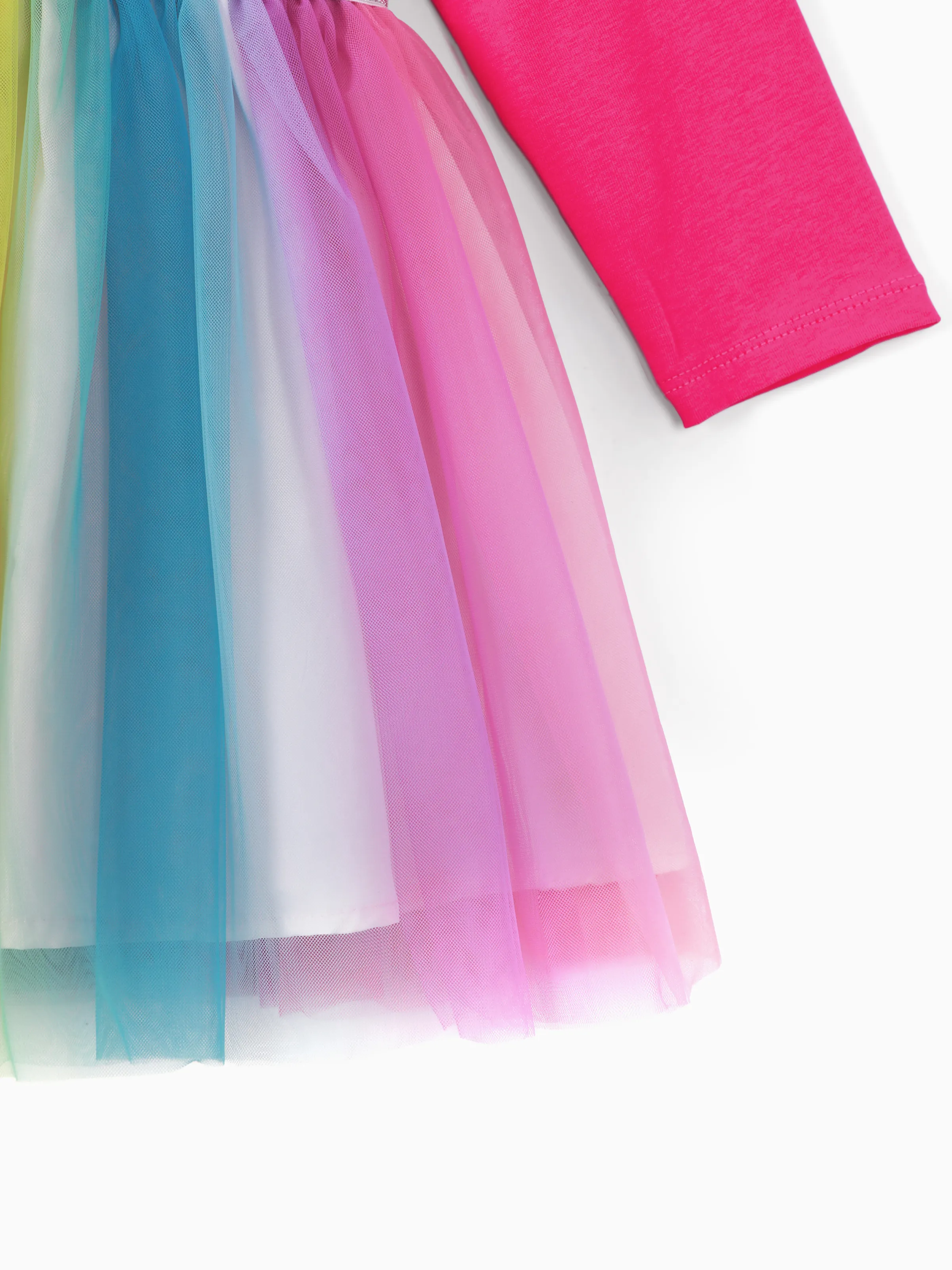 PAW Patrol Toddler Girl Skye Rainbow Flutter-sleeve Tulle Dress Roseo - Image 7