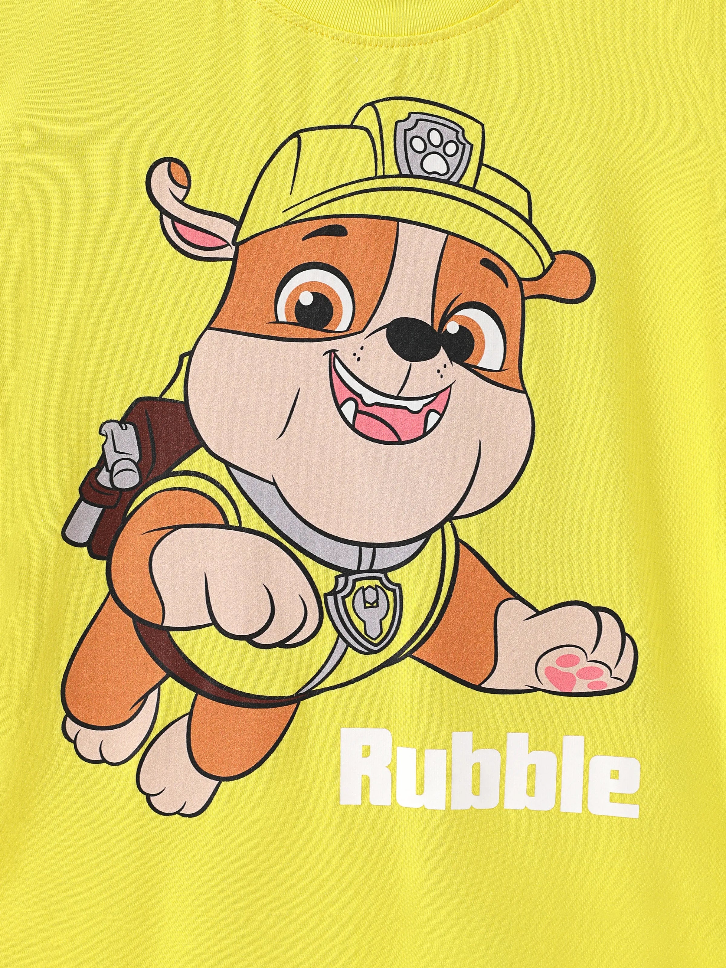 PAW Patrol Toddler Boy Rubble 94% Cotton Short-sleeve Tee Yellow - Image 2