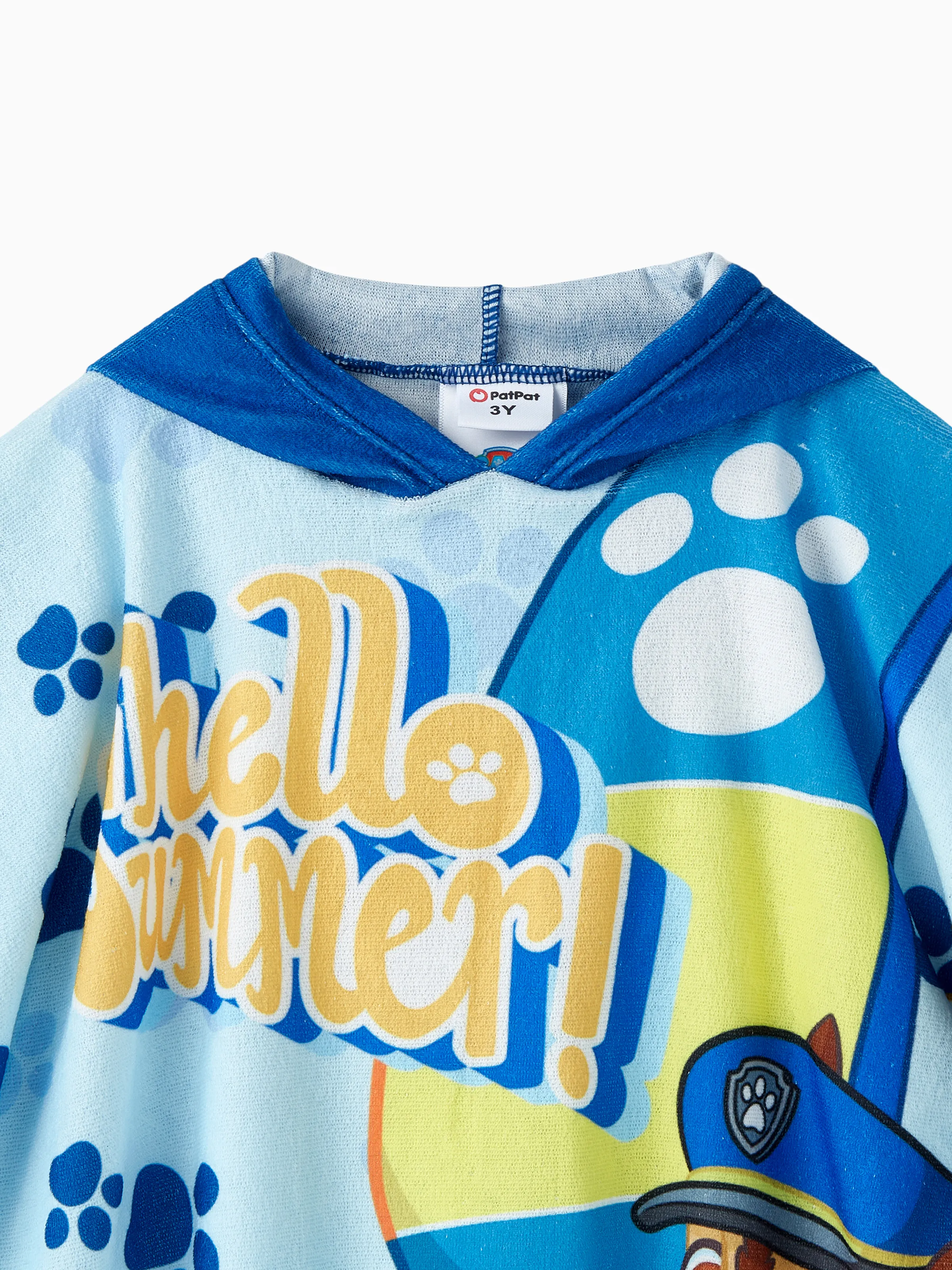PAW Patrol Toddler Boy Chase Hooded Swimming Towel Blue - Image 4