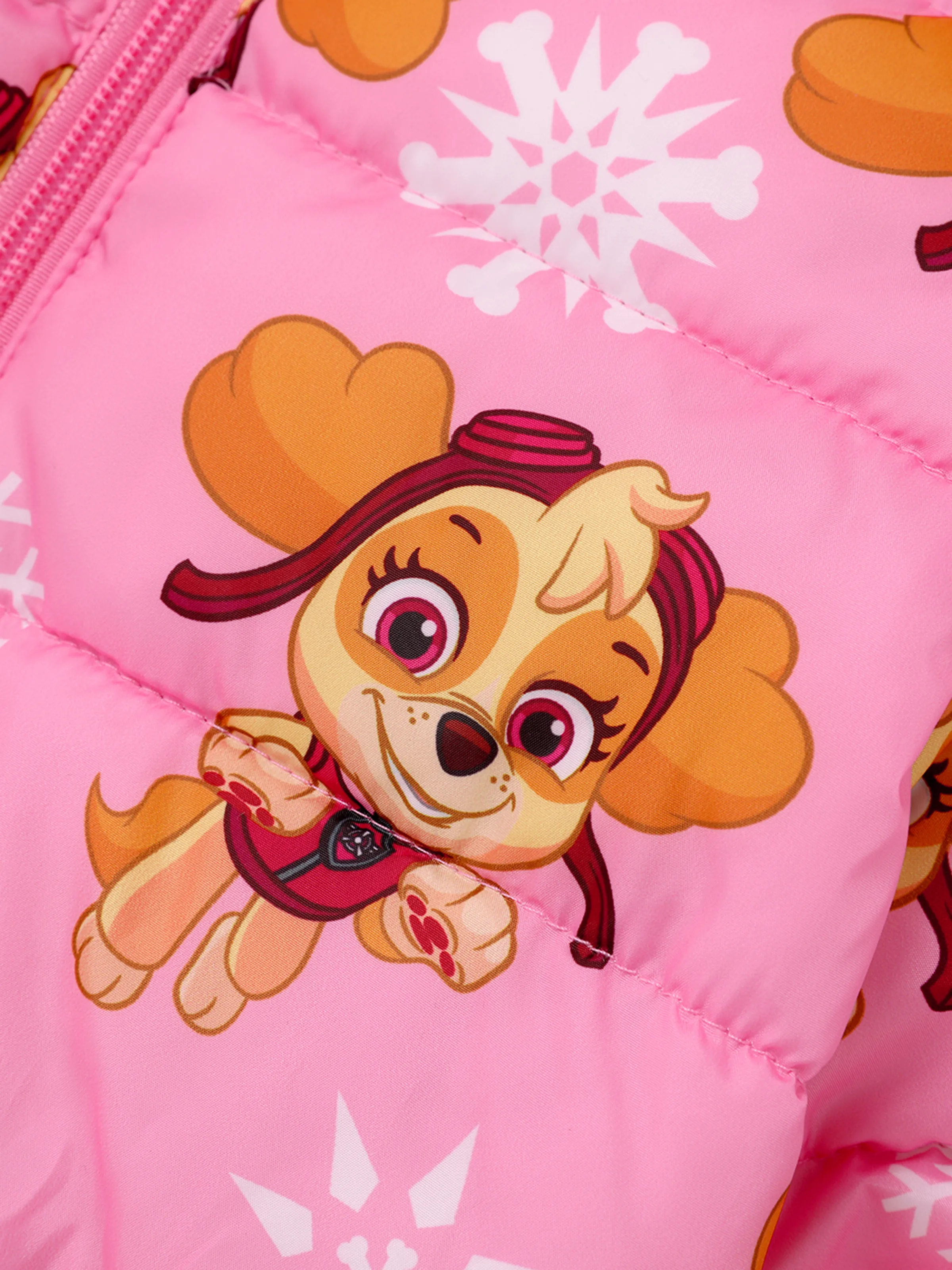 PAW Patrol Toddler Girl Skye Chase Rubble Long-sleeve Hooded Quilted Puffer Jacket Pink - Image 2