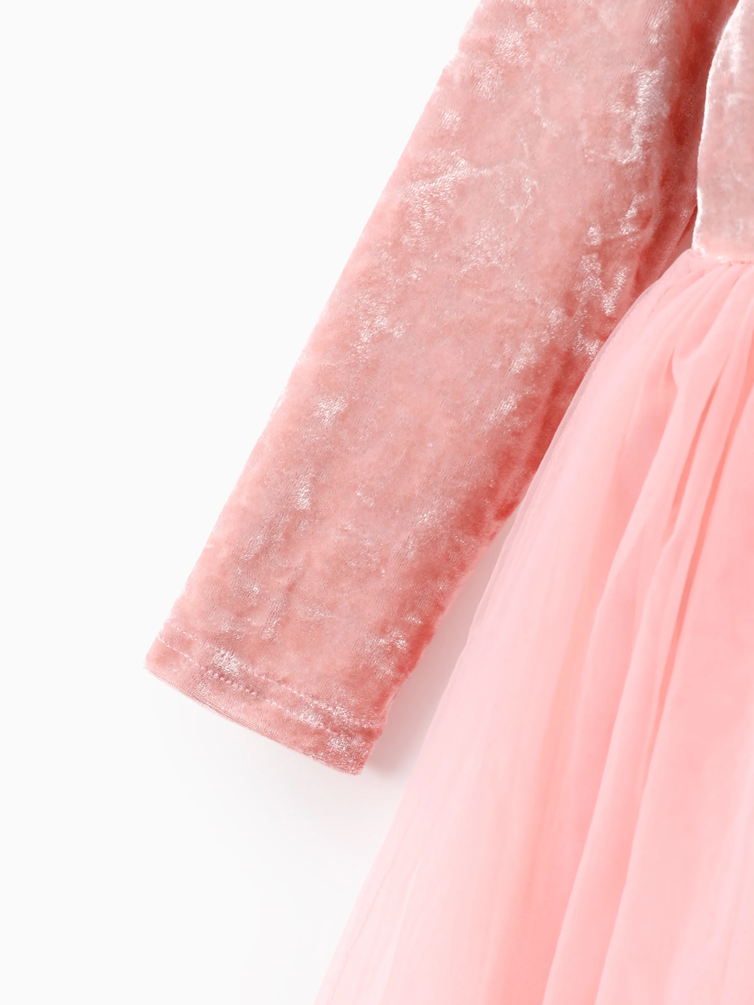 PAW Patrol Toddler Girl Skye Bowknot Velour Tulle Long-sleeve Dress Pink - Image 5