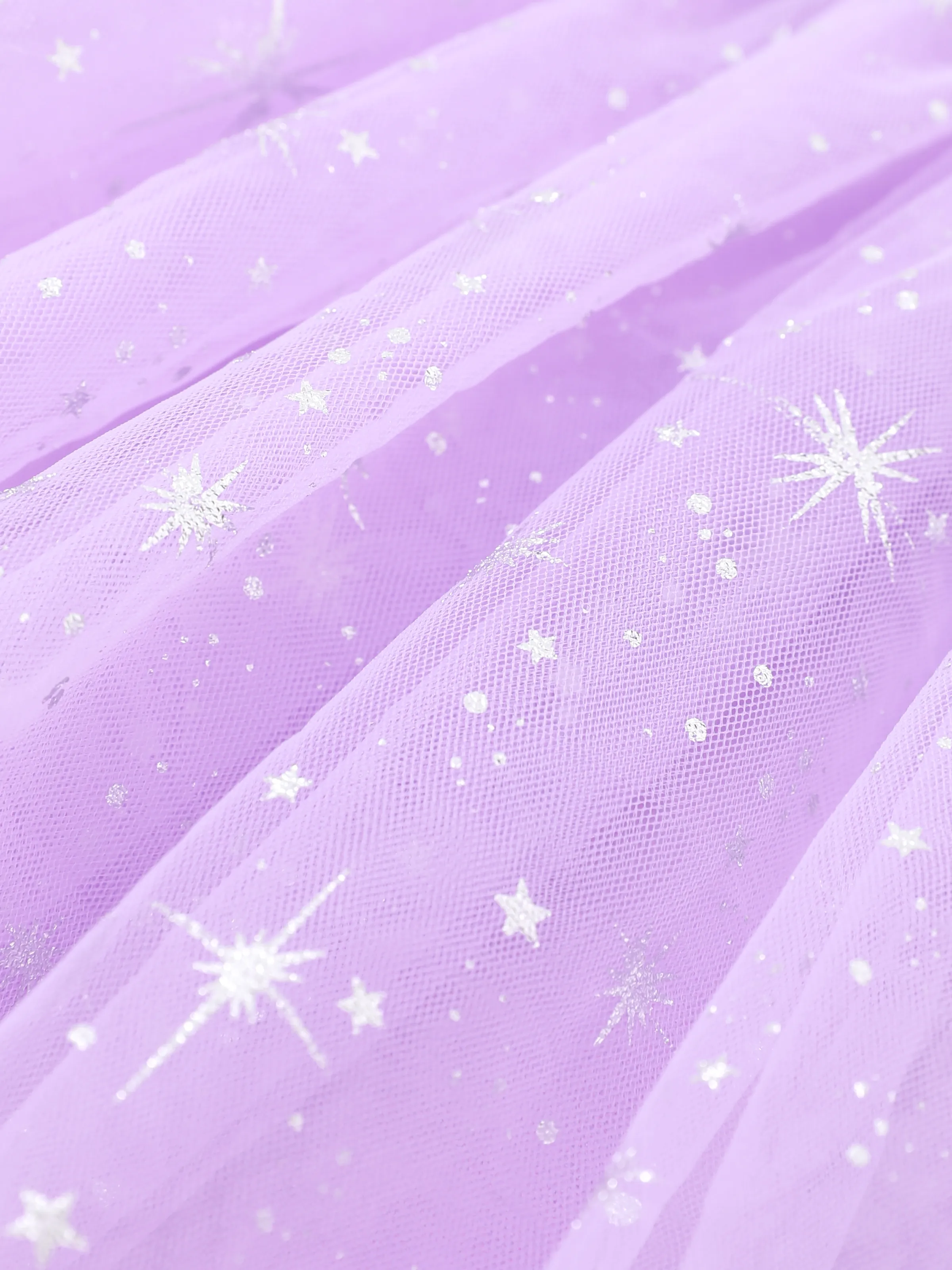 Paw Patrol Toddler Girl Everest Shinny Star Print Tulle Skirt Leggings Purple - Image 5