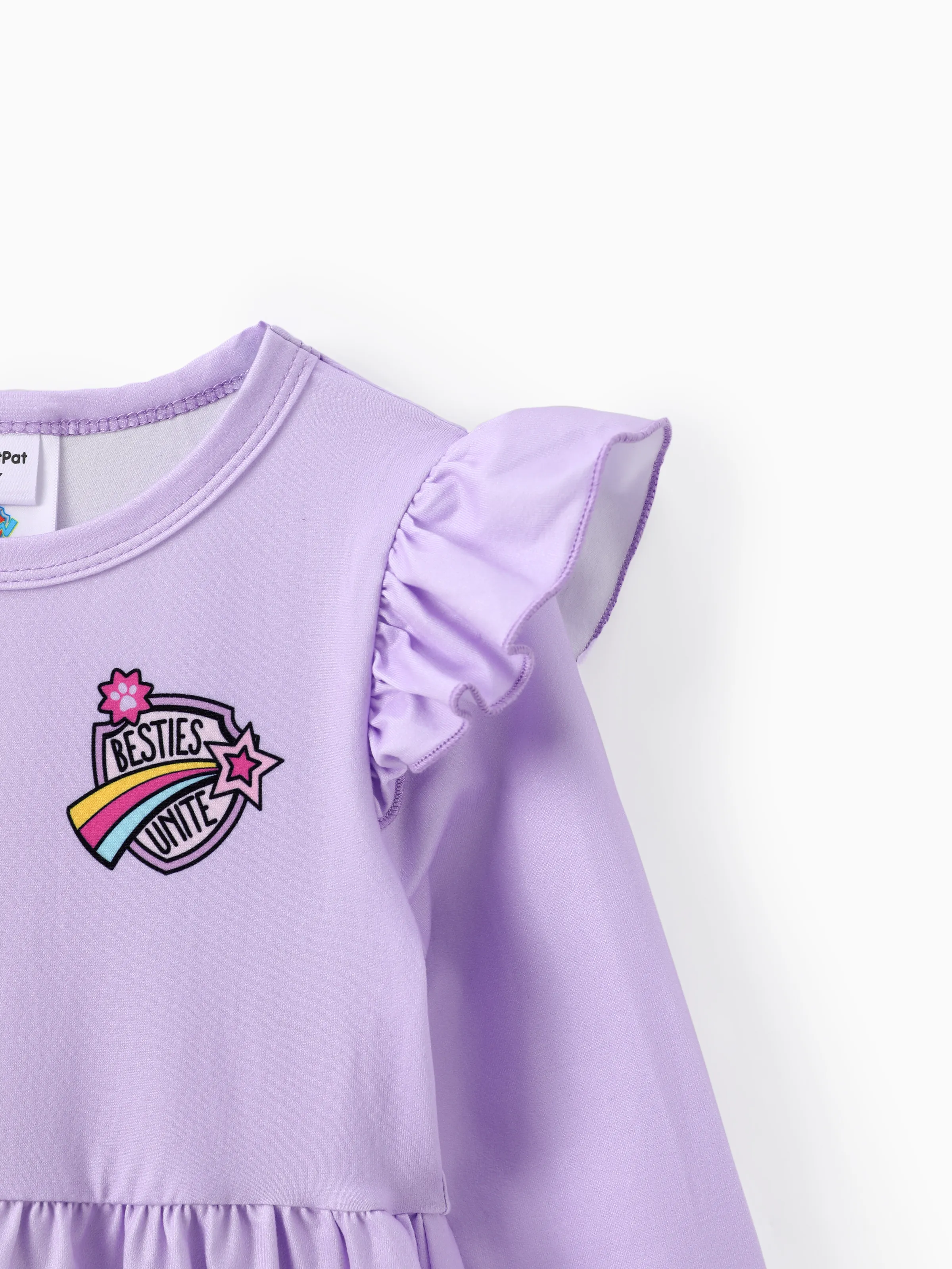 PAW Patrol Toddler Girl Skye&Everest Ruffle Dress Purple - Image 5