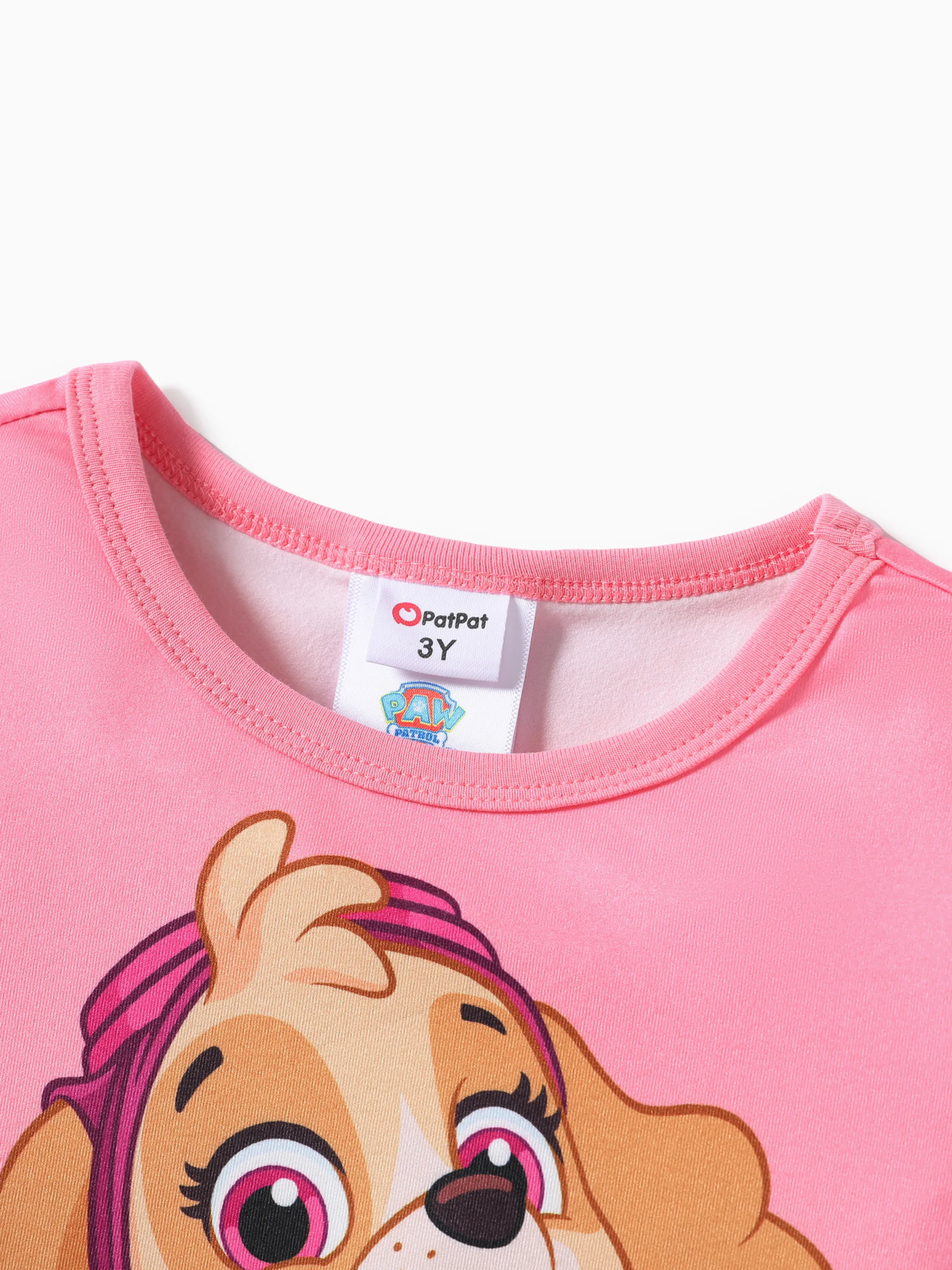 PAW Patrol Toddler Girl Skye 2pcs Rainbow Print T-shirt with Shorts Sporty Set Pink - Image 4