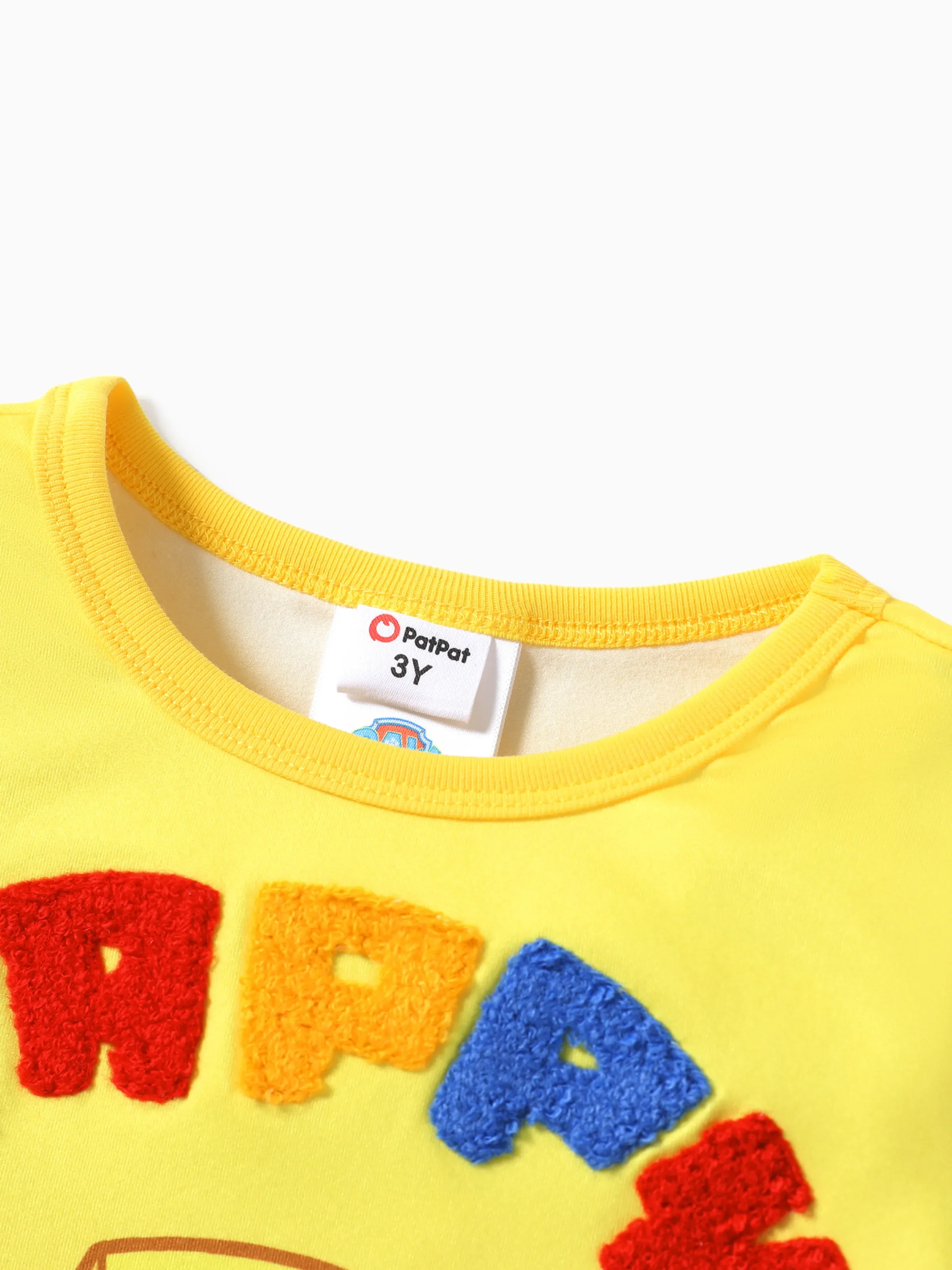PAW Patrol Toddler Boy Rubble 2pcs Rainbow Print T-shirt with Shorts Sporty Set Yellow - Image 4