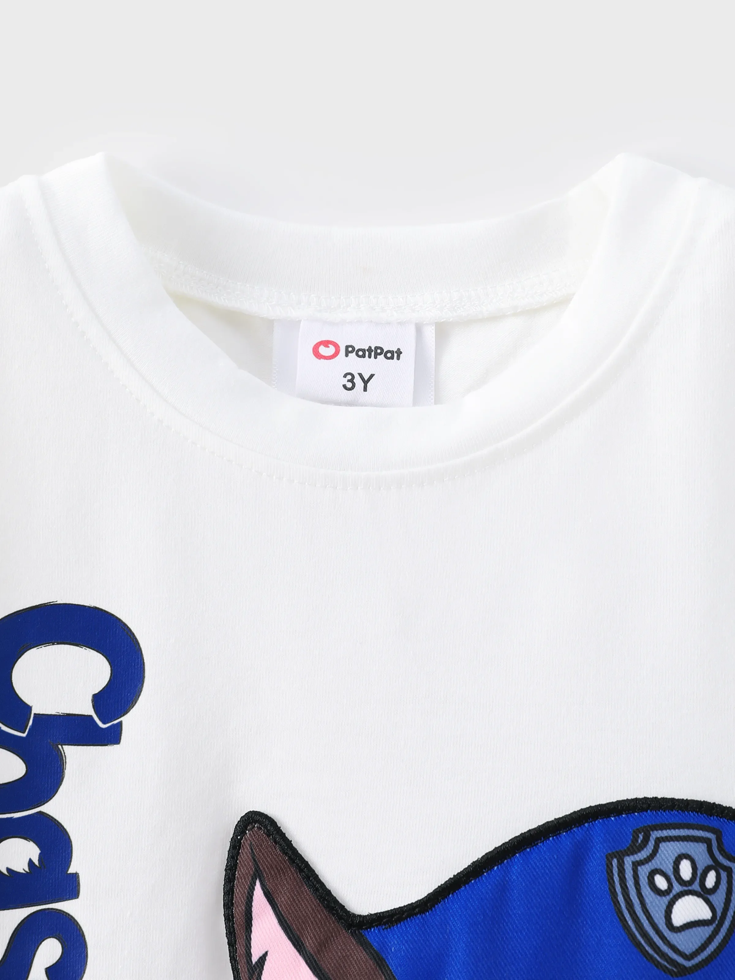 PAW Patrol Toddler Boy 1pc Chase 3D Embroidery Tee White - Image 5