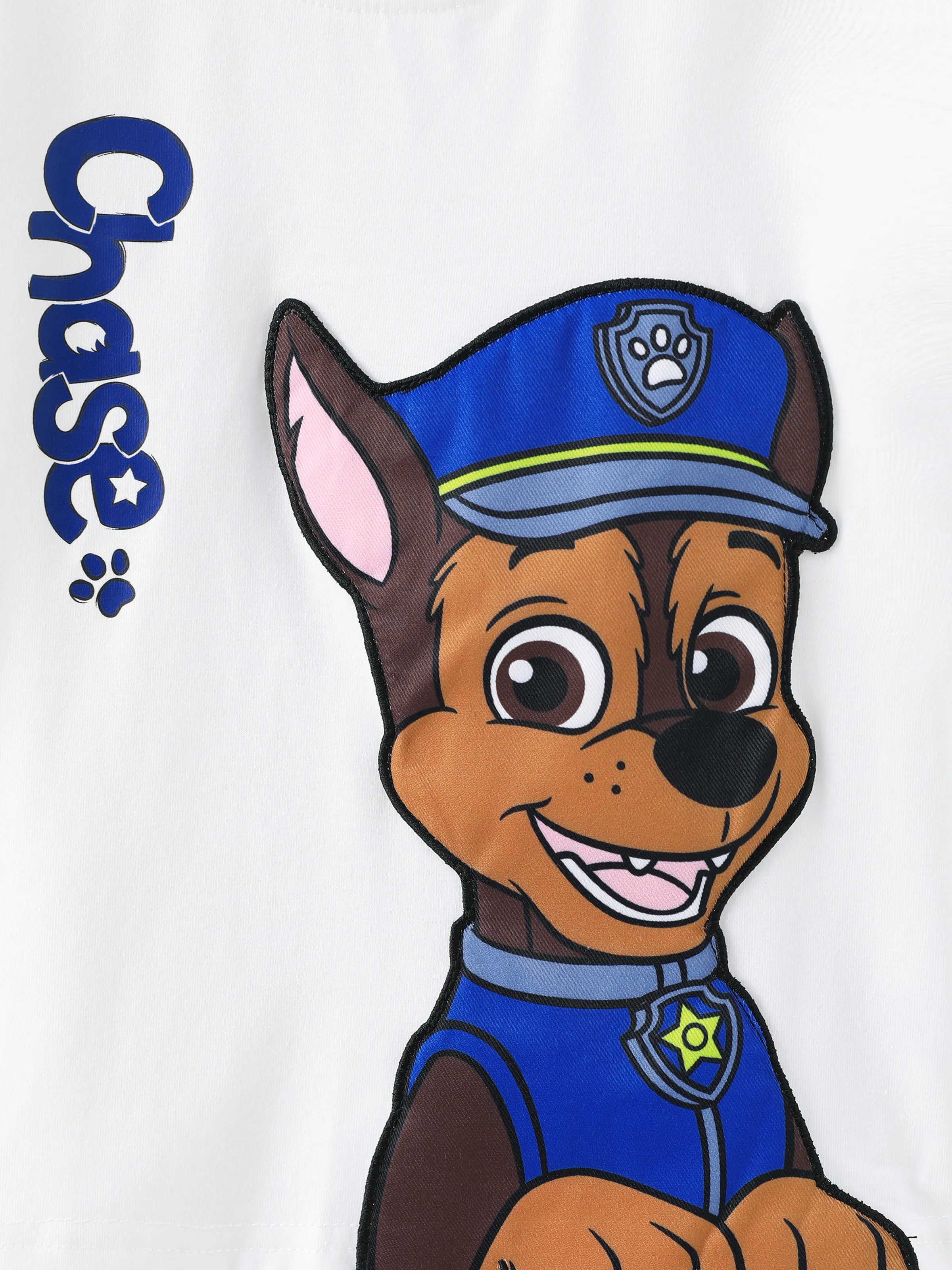 PAW Patrol Toddler Boy 1pc Chase 3D Embroidery Tee White - Image 7