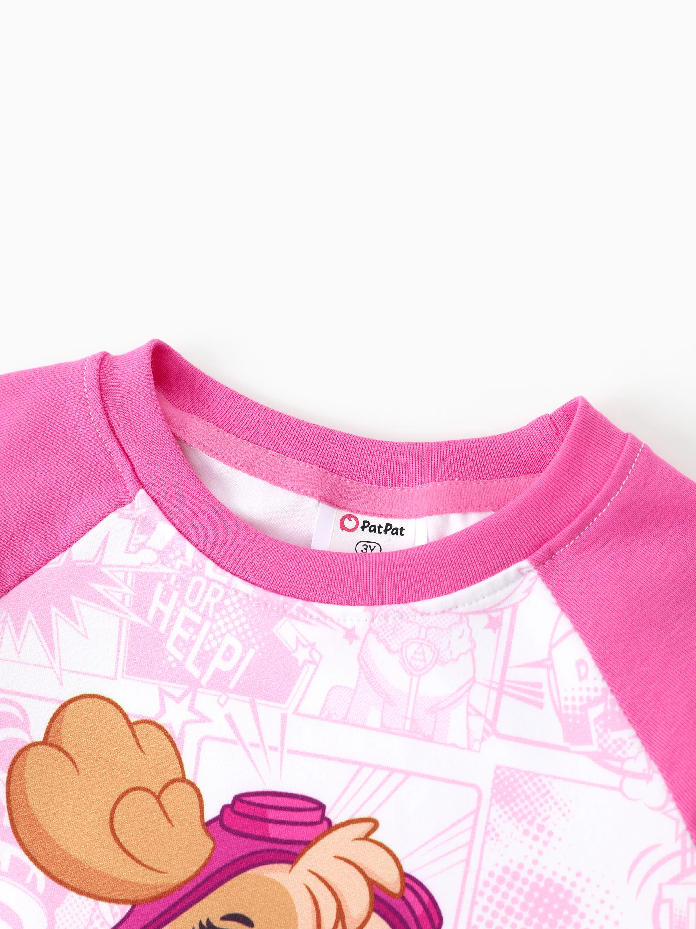 PAW Patrol Toddlers Girl 1pc Chase/Skye/Rubble Graffiti Pattern Colorblock Short-sleeve Top Pink - Image 4