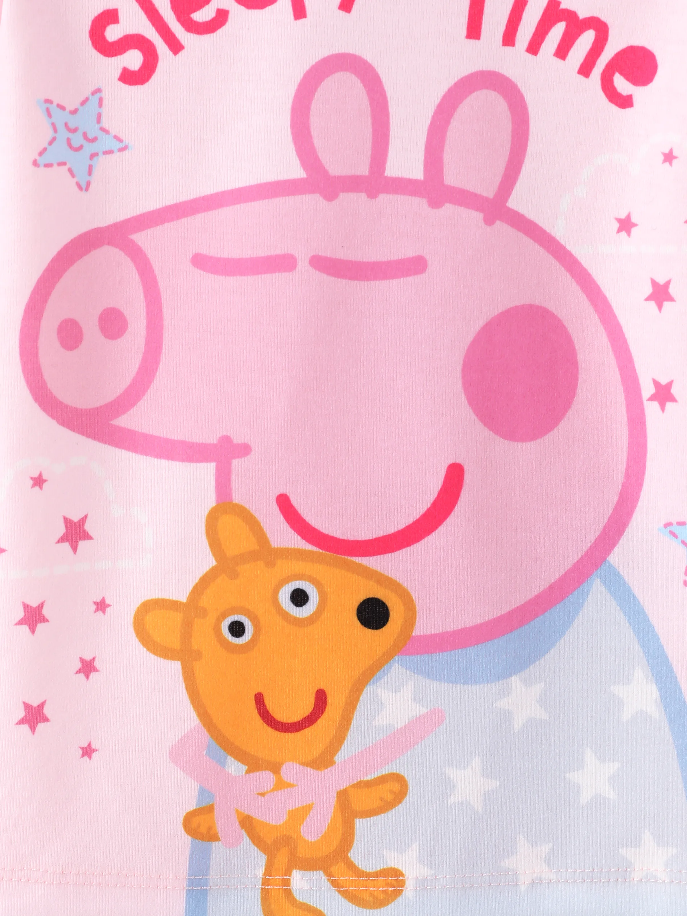 Peppa Pig Toddler Girl 2pcs Naia™ Sleepy Time Stars Print Short-sleeve Snug-Fitting Pajamas Set Pink - Image 2
