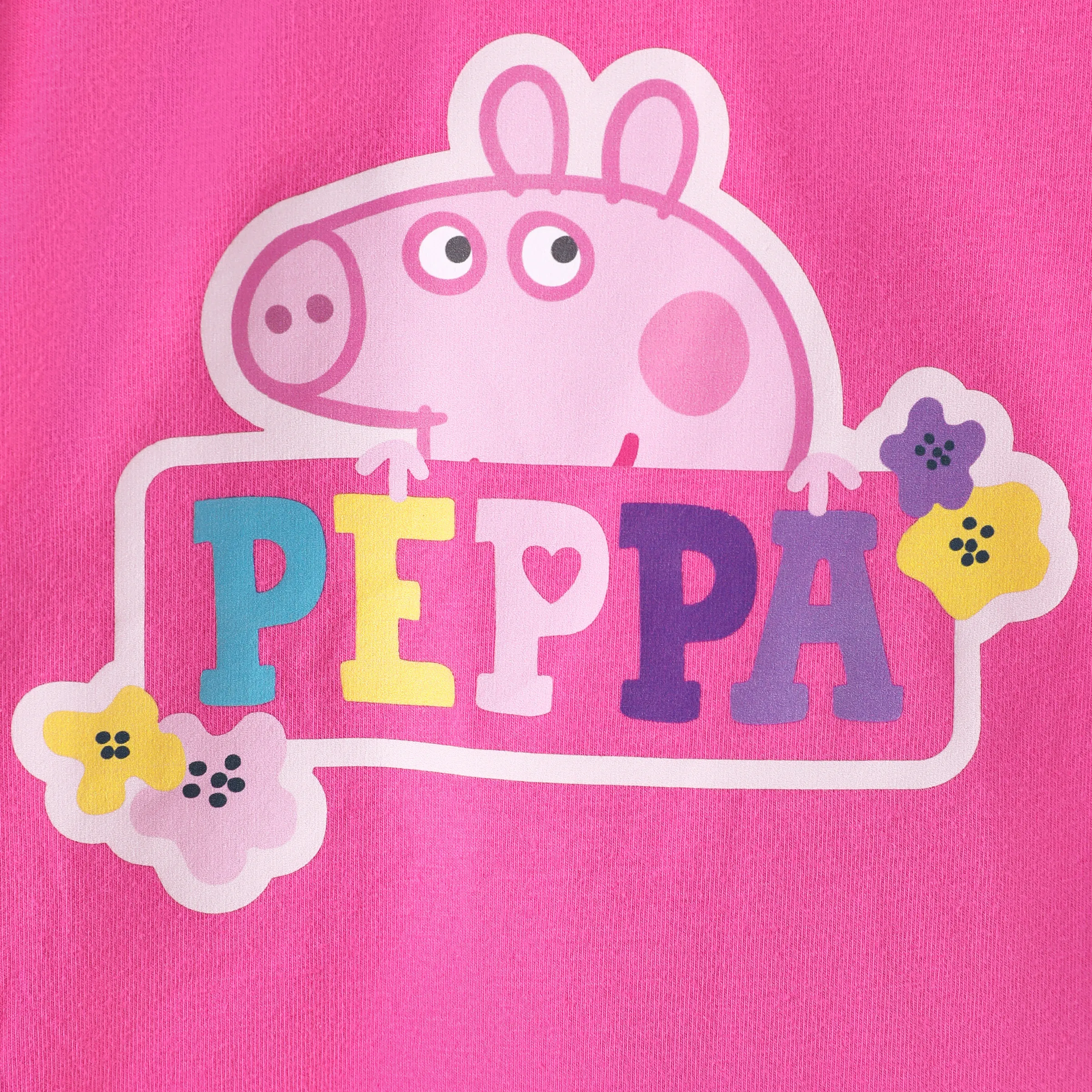 Peppa Pig Toddler Girl 2pcs Strawberry Donuts Flutter Long-sleeve T-shirt with Skirt Set Hot Pink - Image 7