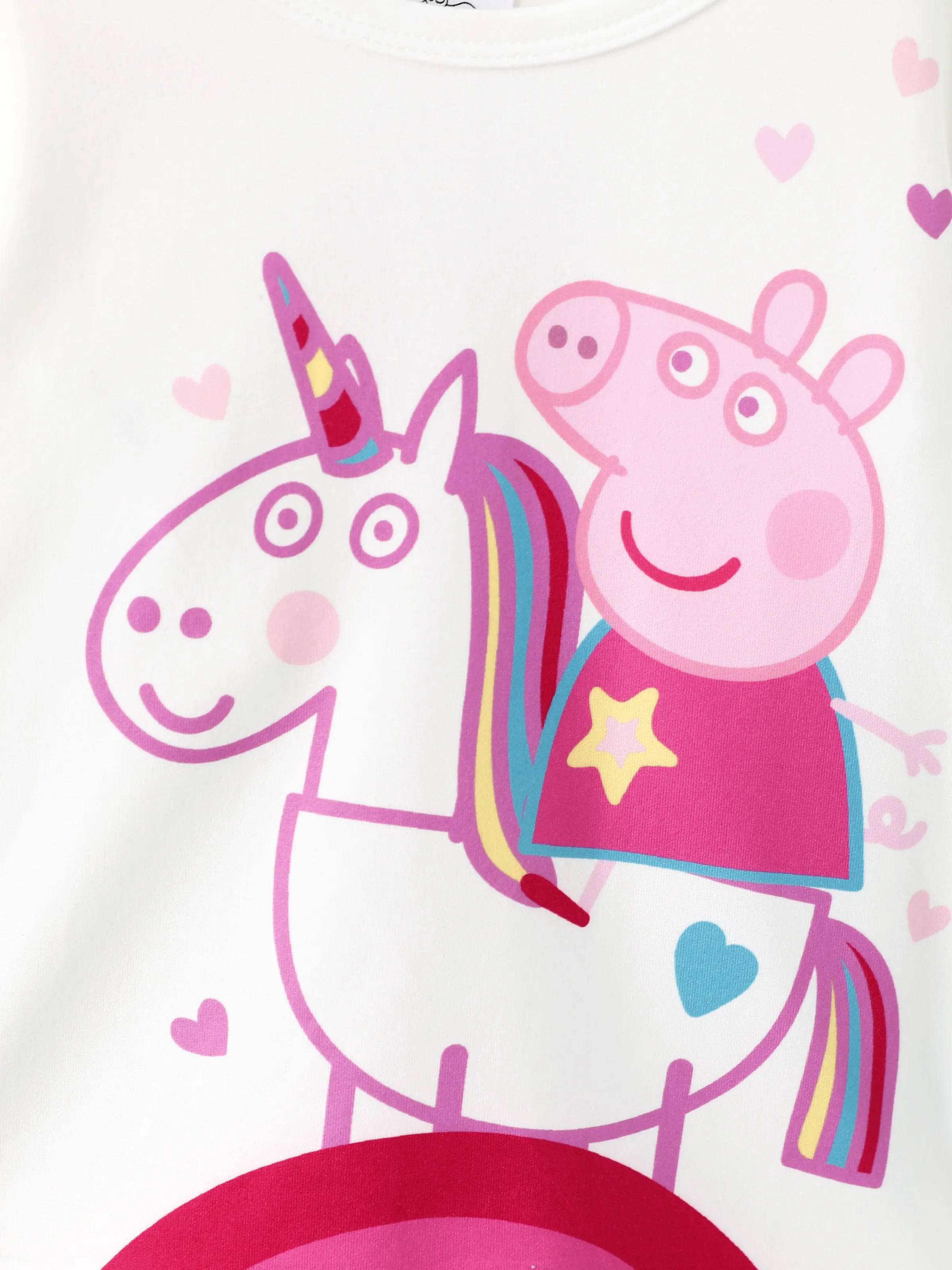 Peppa Pig Toddler Girl 2pcs Strawberry Donuts Flutter Long-sleeve T-shirt with Skirt Set Sequins Pink - Image 6