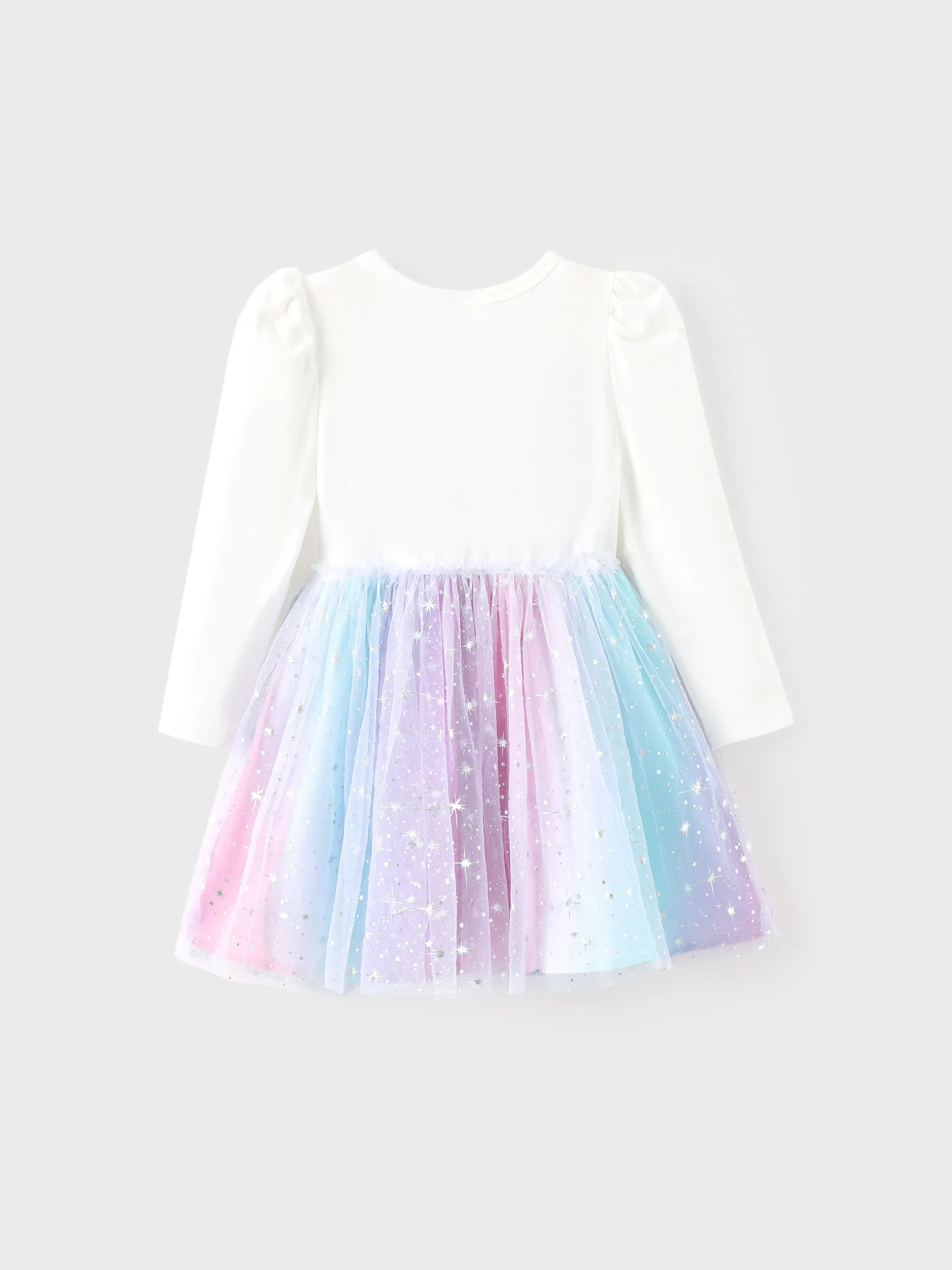 Peppa Pig Toddler Girl Peppa Pattern Long Sleeve Cotton Dress White - Image 3
