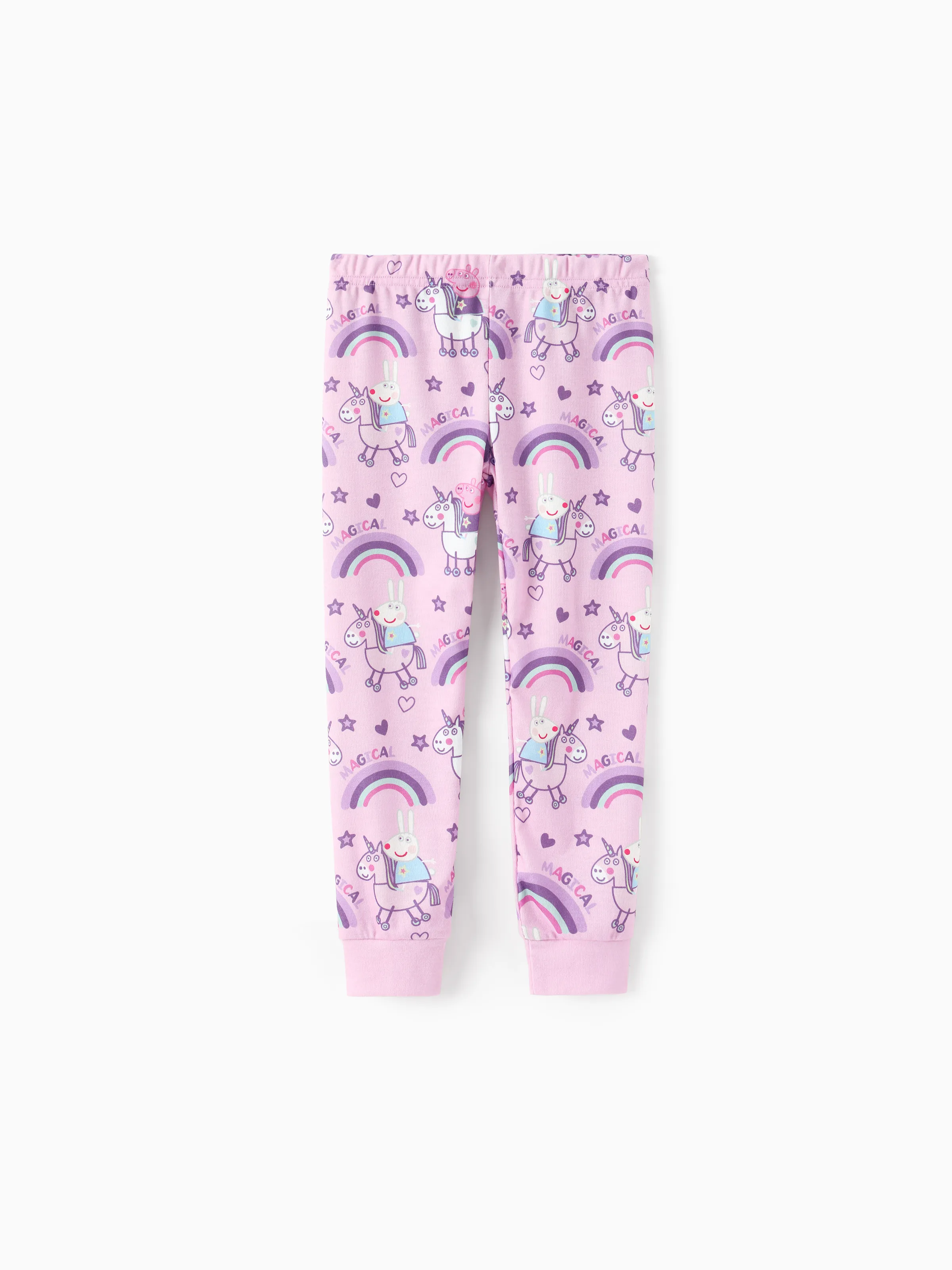 Peppa Pig Toddler Girls 2pcs Naia™ Dessert Print Long-sleeve Snug-Fitting Pajamas Set Light Pink - Image 7