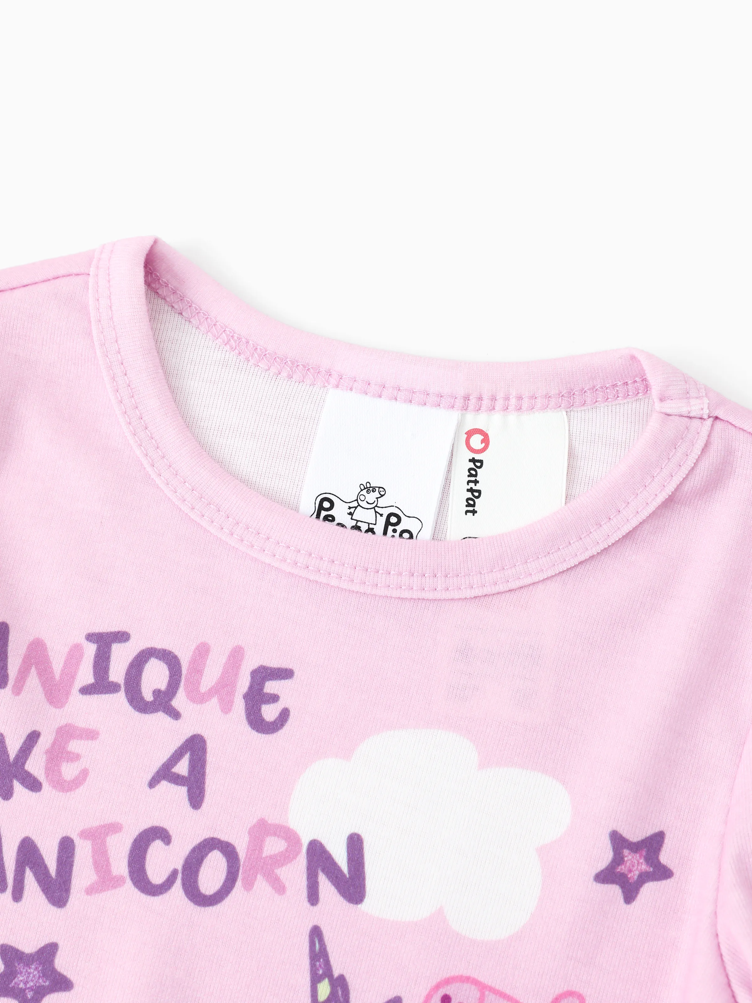 Peppa Pig Toddler Girls 2pcs Naia™ Dessert Print Long-sleeve Snug-Fitting Pajamas Set Light Pink - Image 8