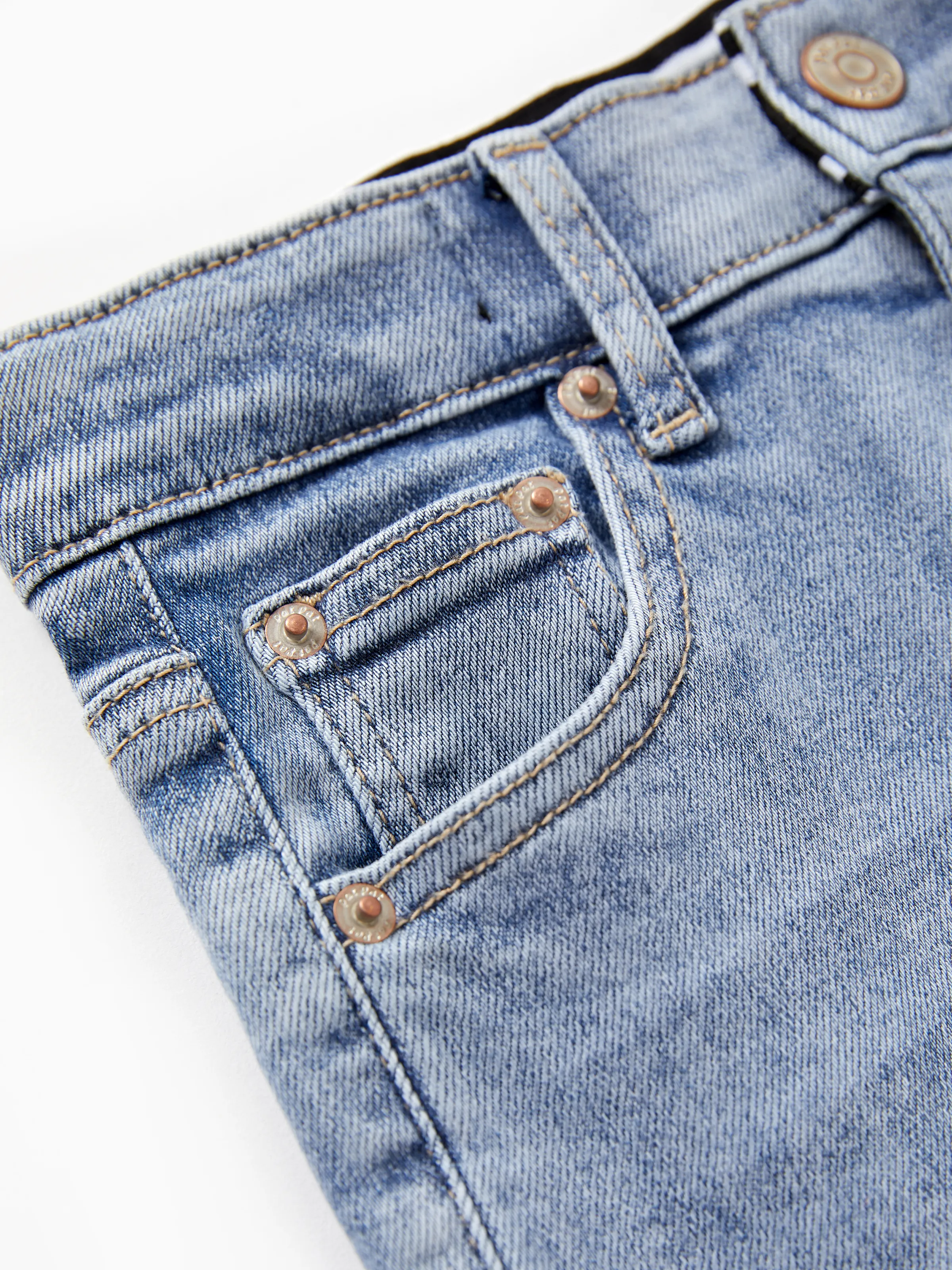 Solid Color Elastic Waist Soft Stretchy Comfortable Casual Jeans Cotton Bottoms with Pockets Light Blue - Image 11