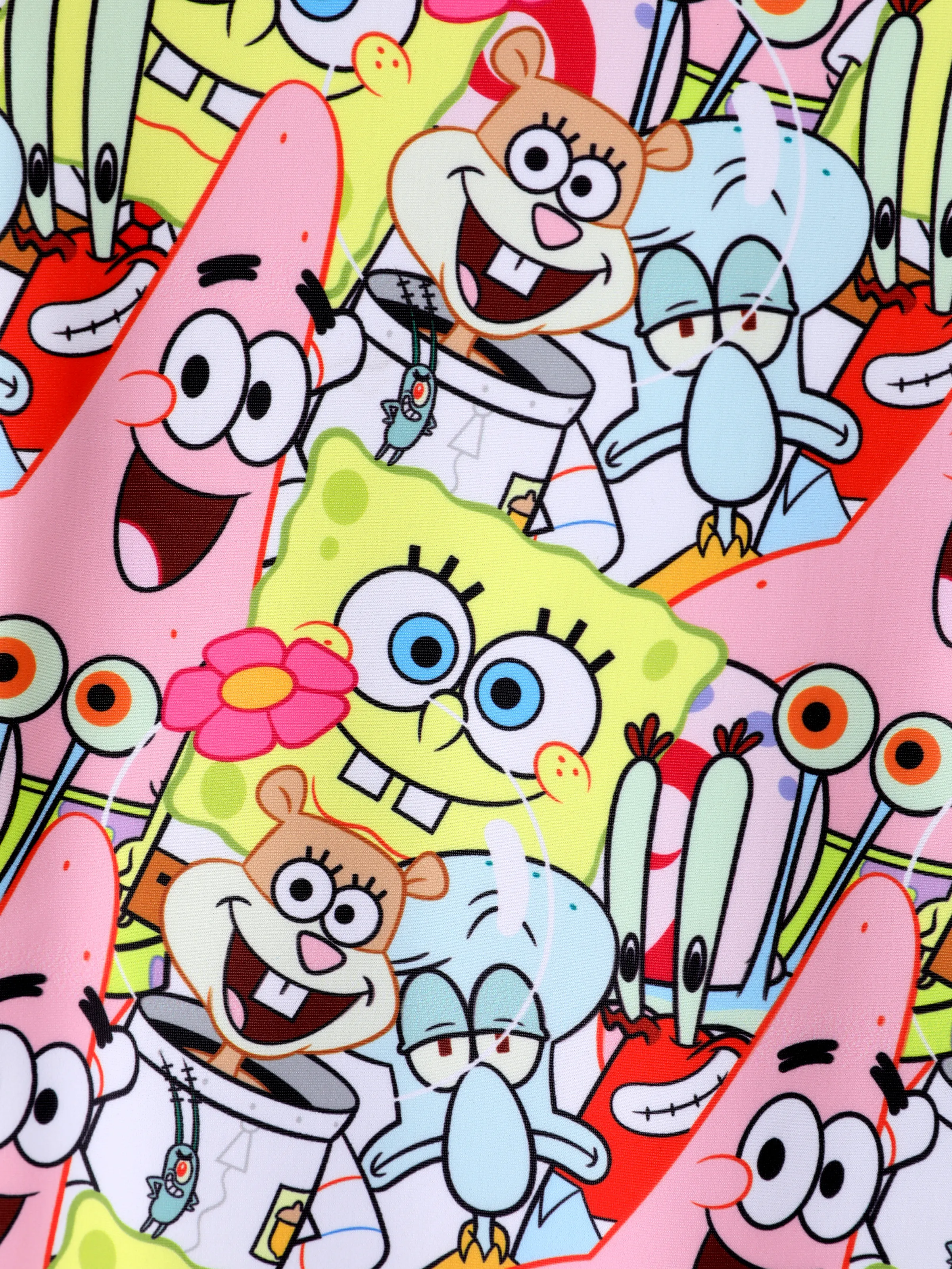 SpongeBob SquarePants Baby/Toddler Girl UPF50+ Colorblock Allover Print Swimsuit  Multi-color - Image 2
