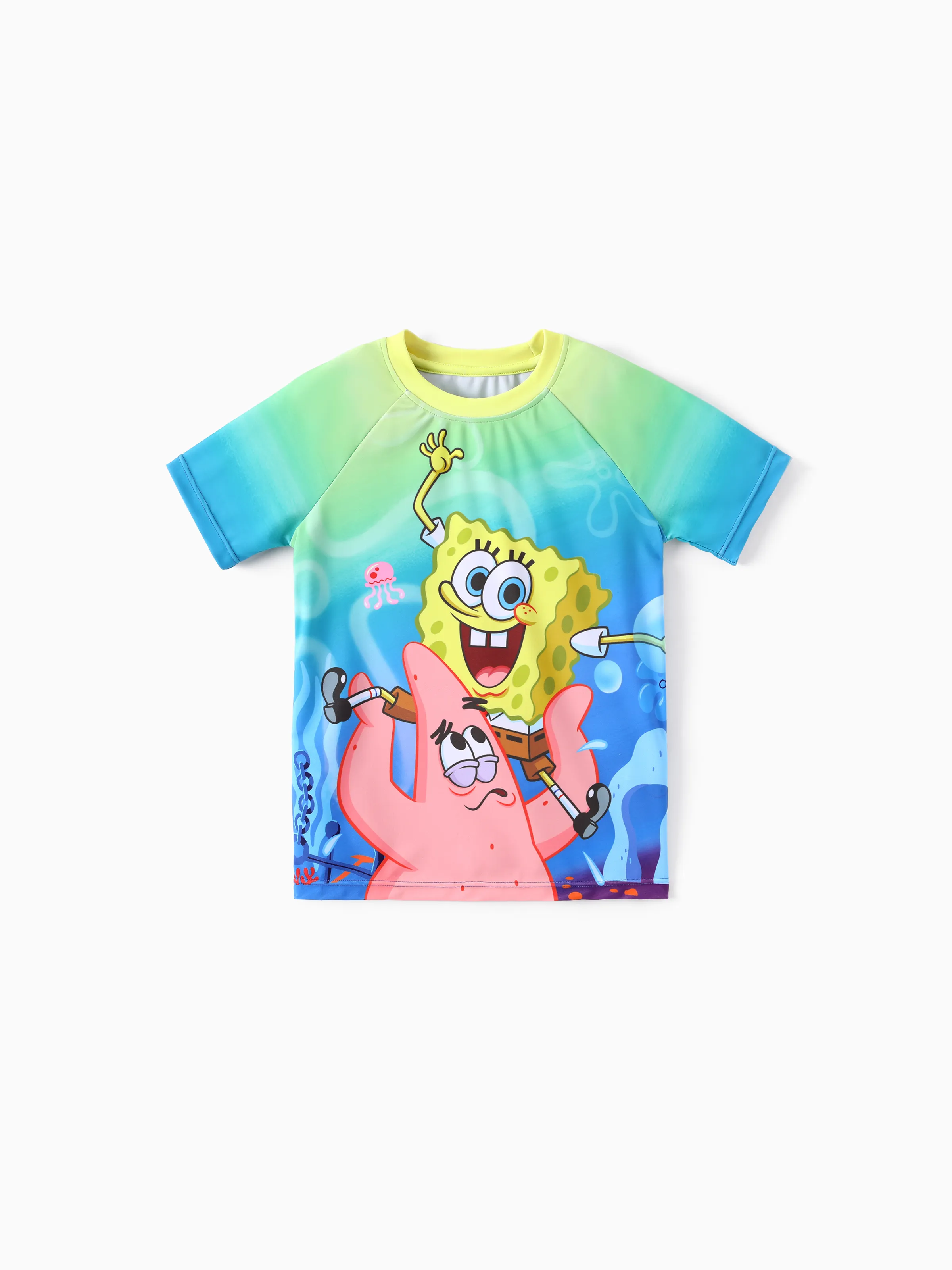 SpongeBob SquarePants Toddler/Kid Boy 2pcs UPF50+ Sea Life Print Tops and Trunks Swimsuit  Blue - Image 4
