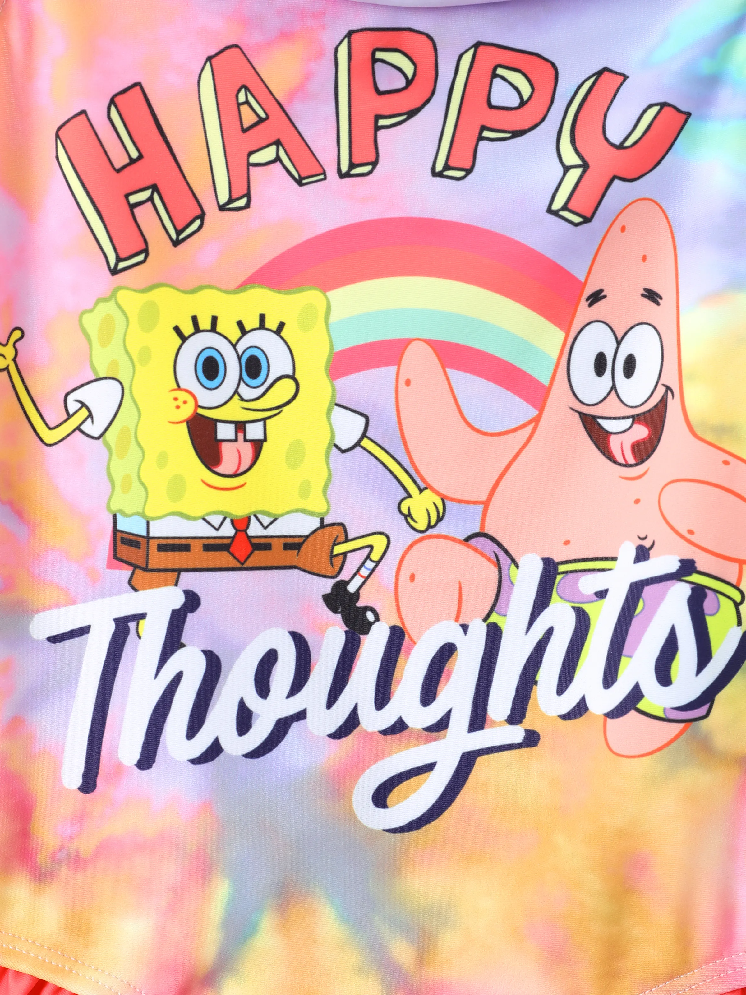 SpongeBob SquarePants Toddler/Kid Girl 1pcs Character Gradient Print Ruffle-hem One-piece UPF 50+ Swimsuit Multi-color - Image 2