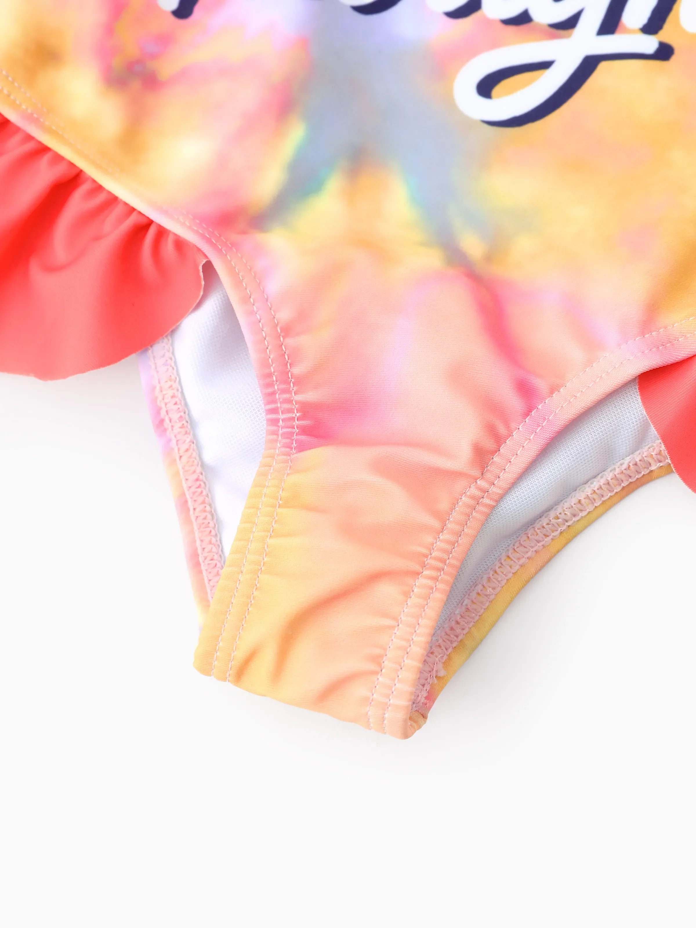 SpongeBob SquarePants Toddler/Kid Girl 1pcs Character Gradient Print Ruffle-hem One-piece UPF 50+ Swimsuit Multi-color - Image 6