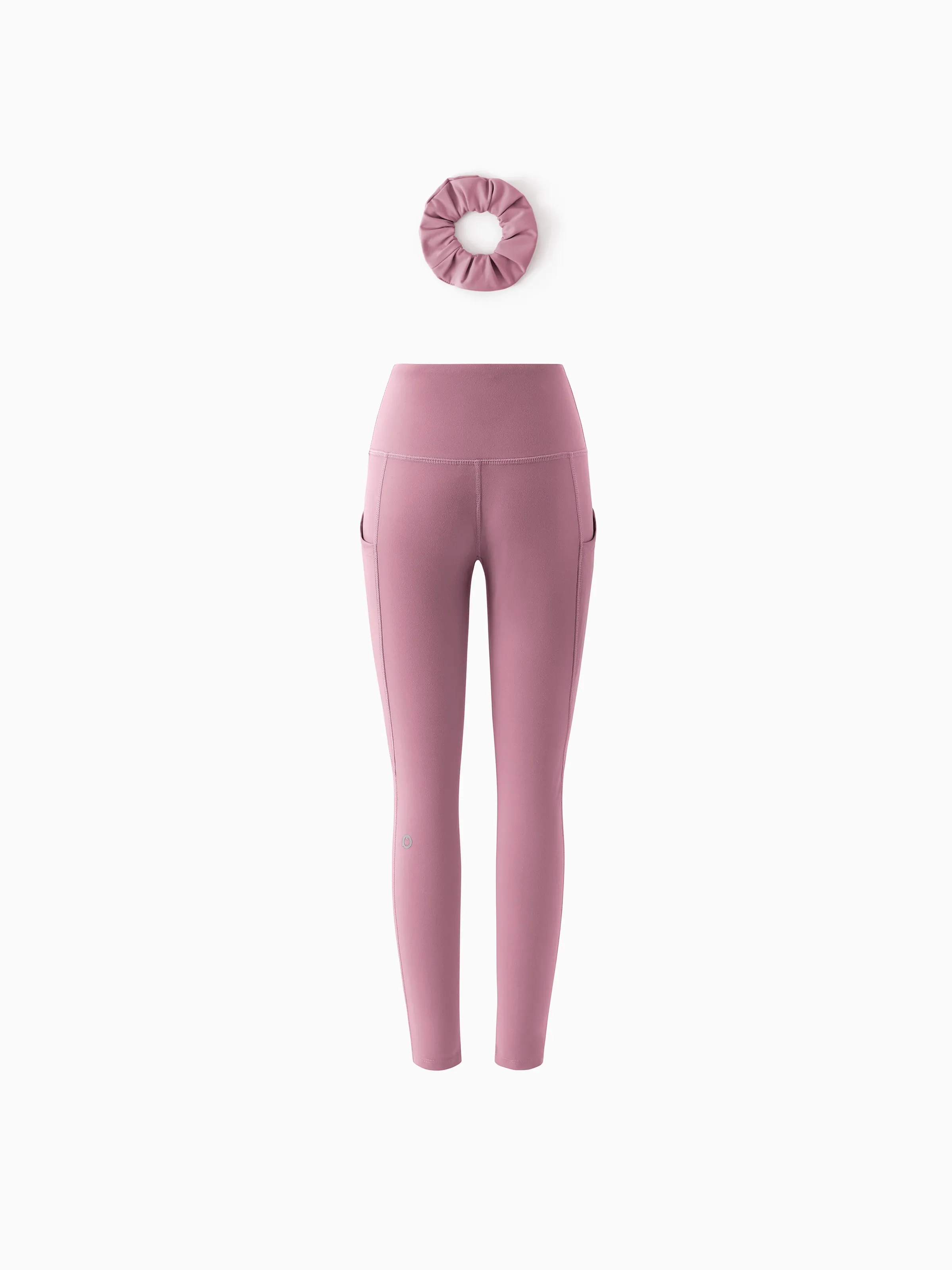 Girl's Leggings High-Waist Yoga Pants Solid Color Leggings with Complimentary Matching Scrunchie Purple - Image 11