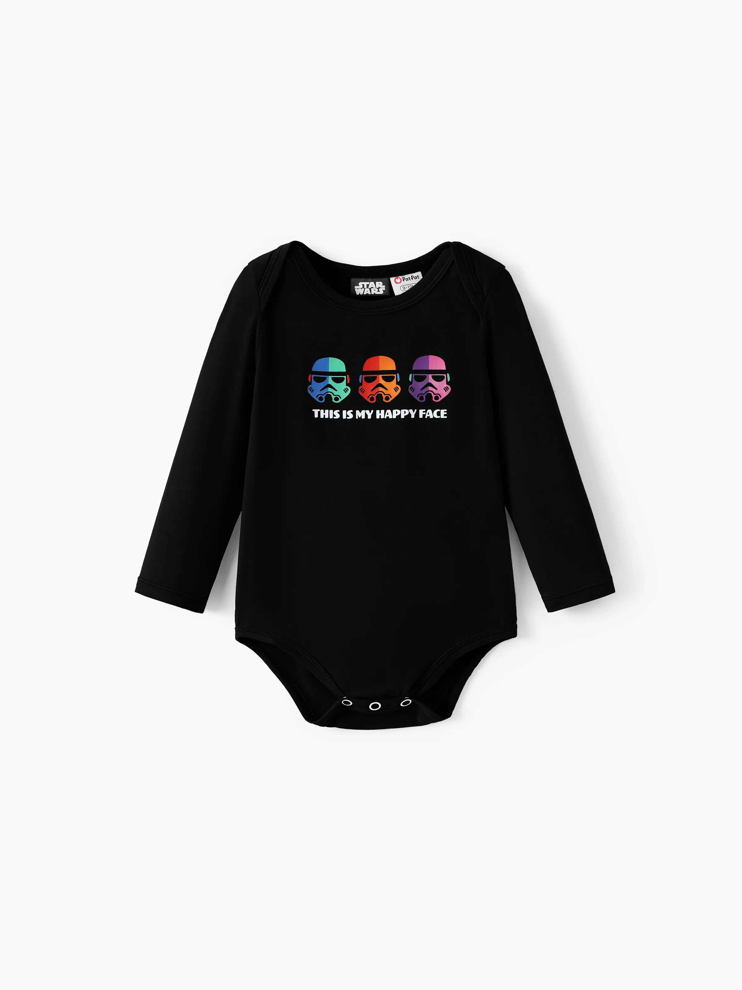 Star Wars Baby Boy 3pcs Childlike Round Neckline Longsleeves Rompers Multi-color - Image 4