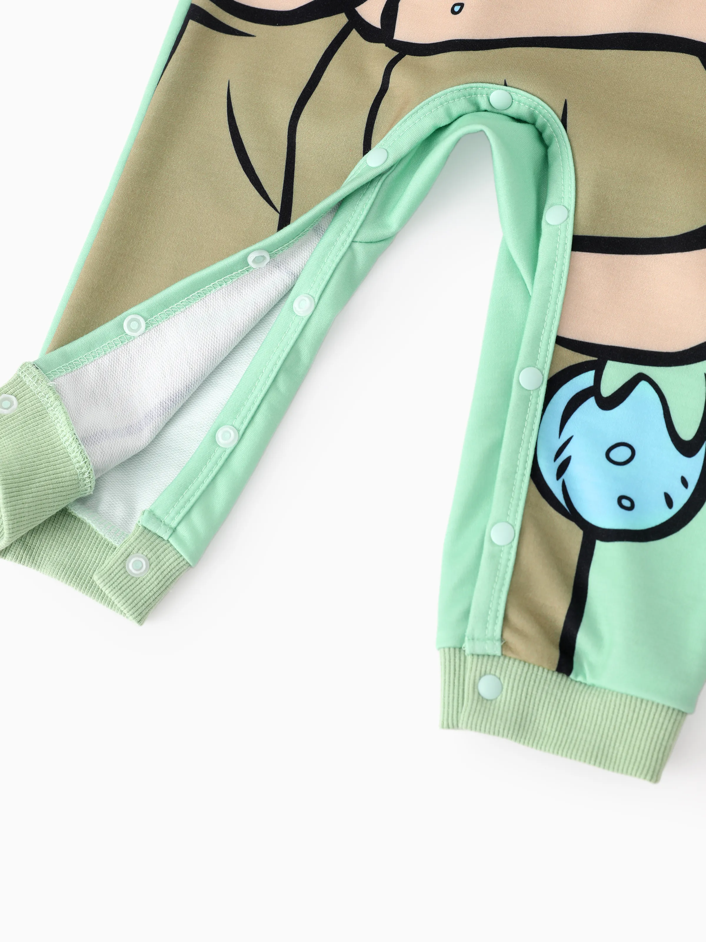 Star Wars Baby Boy Yoda Cotton Blend Hoodie Jumpsuit Light Green - Image 7