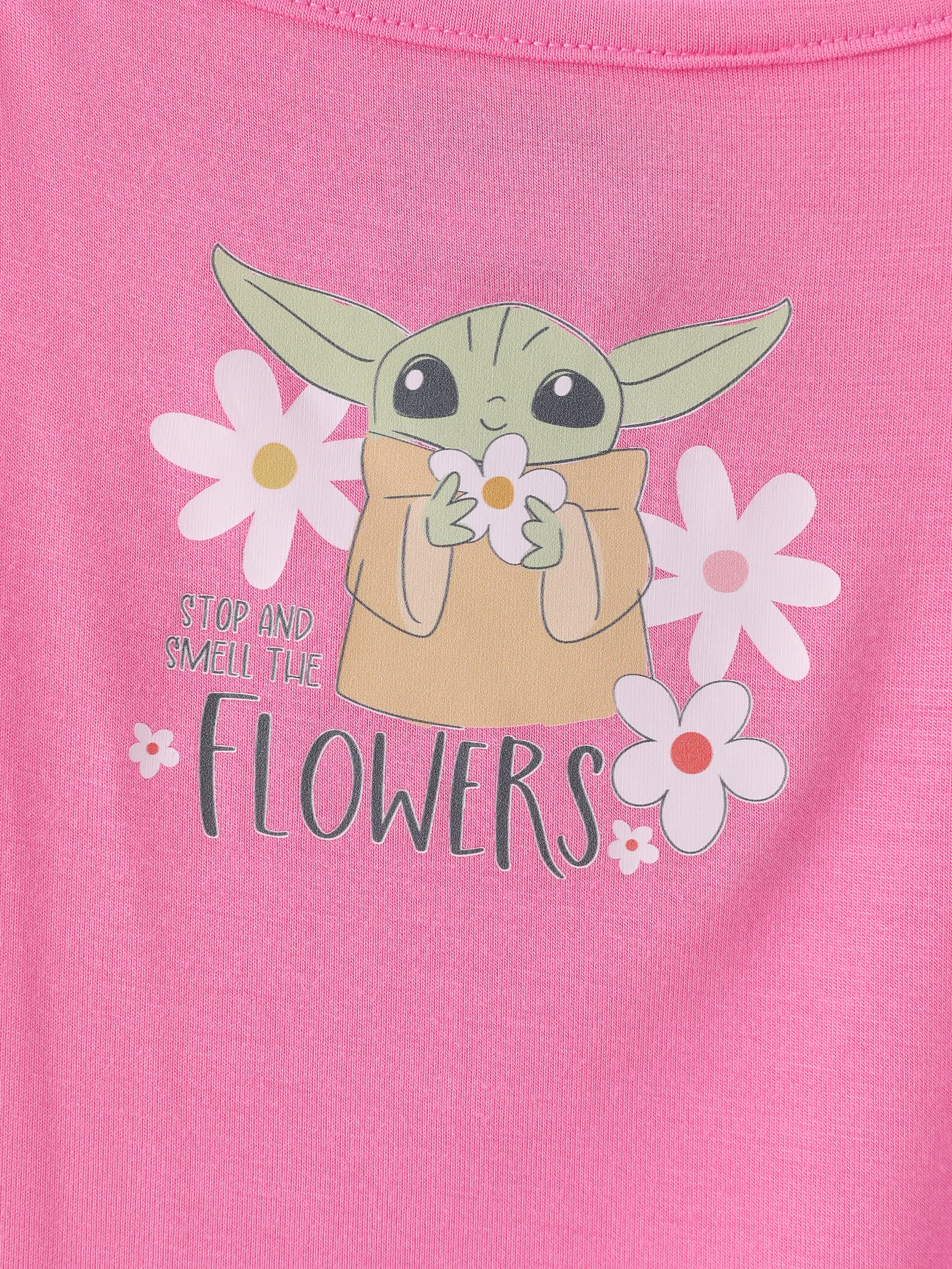 Star Wars Baby Girl Grogu Smocked Bodice Allover Print Dress/Bodysuit Hot Pink - Image 7