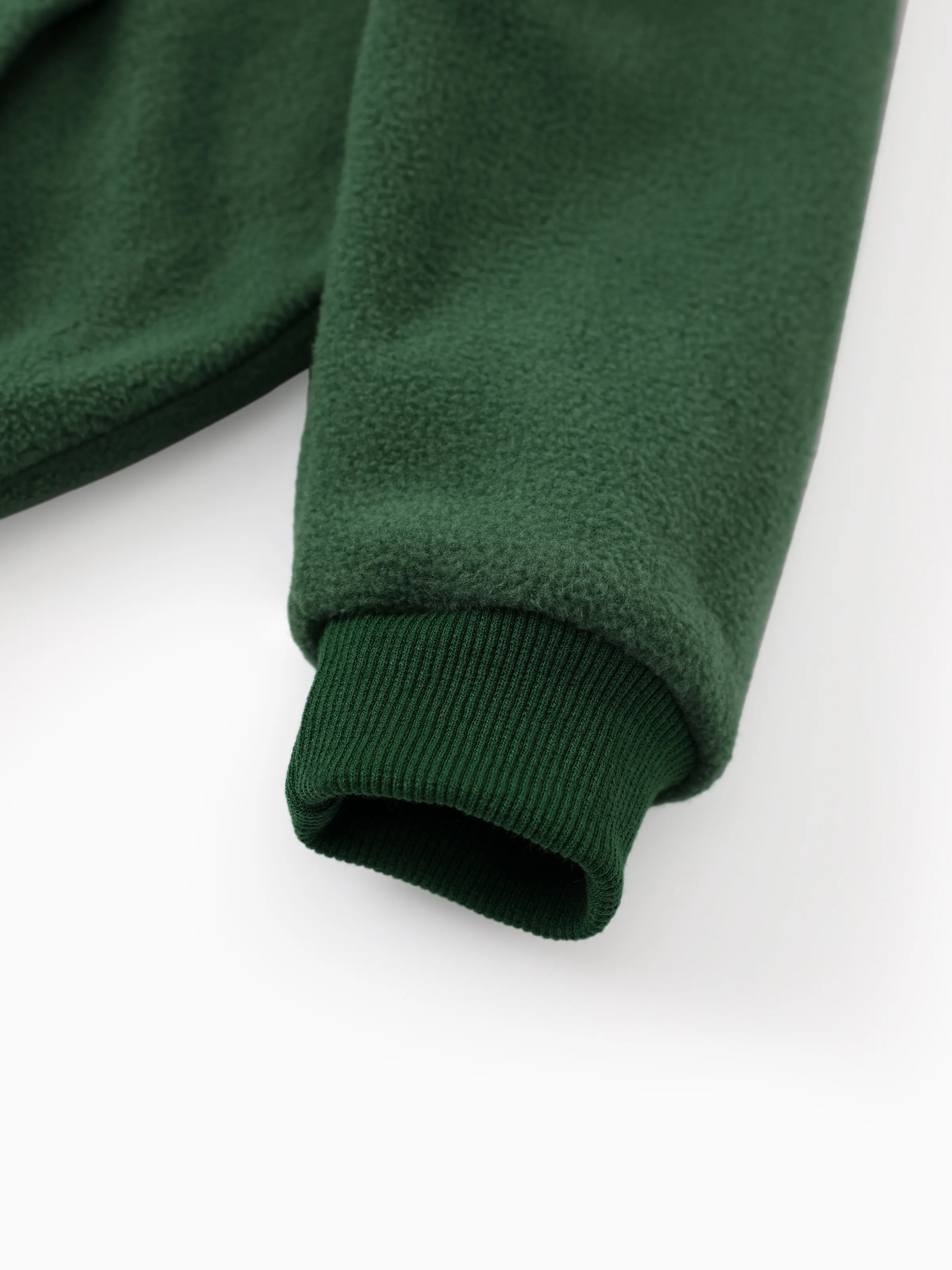 Star Wars Toddler Boy Grogu Polar fleece Diagonal-Pocket Hooded Sweatshirt Dark Green - Image 6