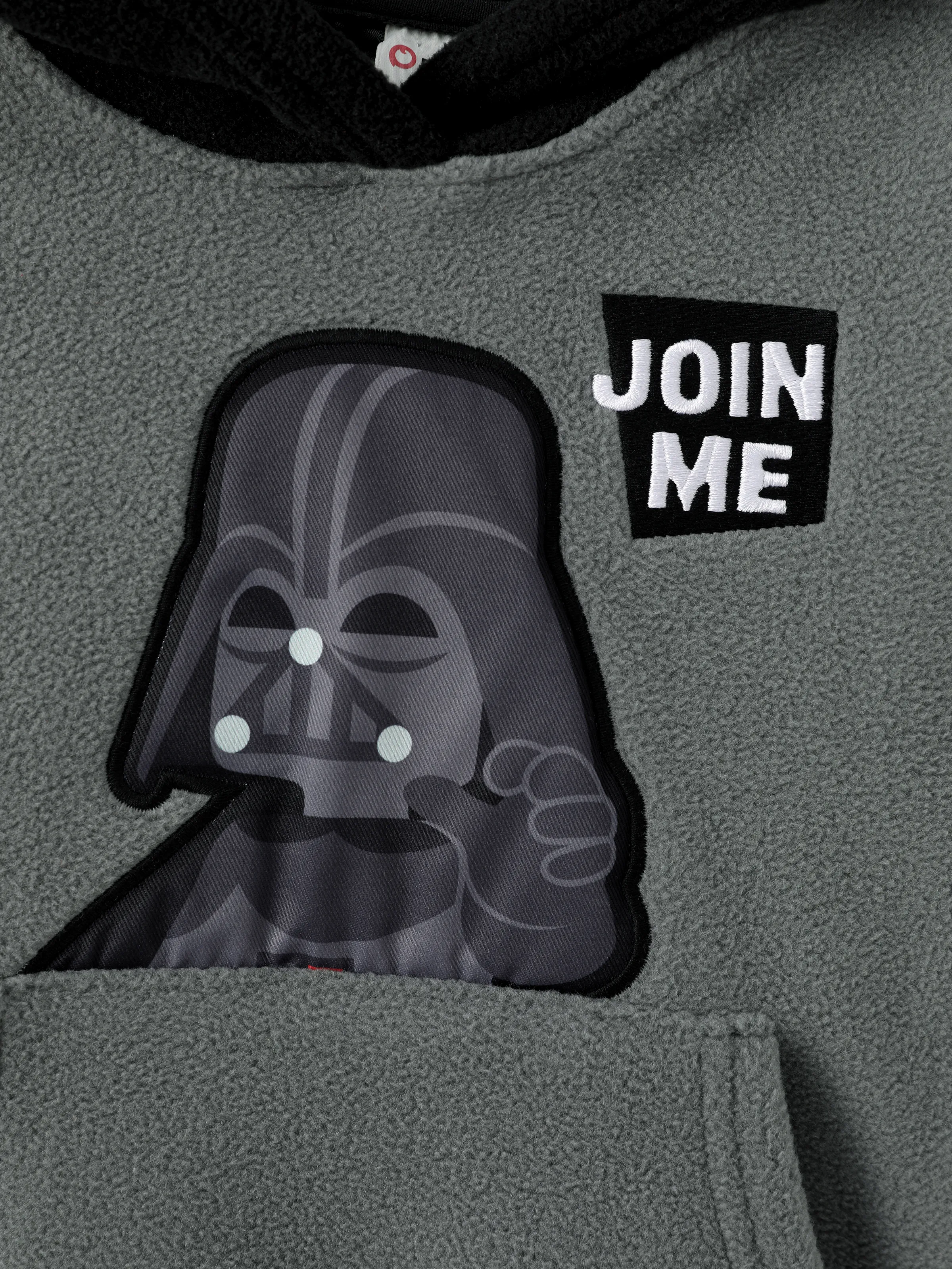 Star Wars Toddler Boy Darth Vader Polar fleece Diagonal-Pocket Hooded Sweatshirt Grey - Image 2