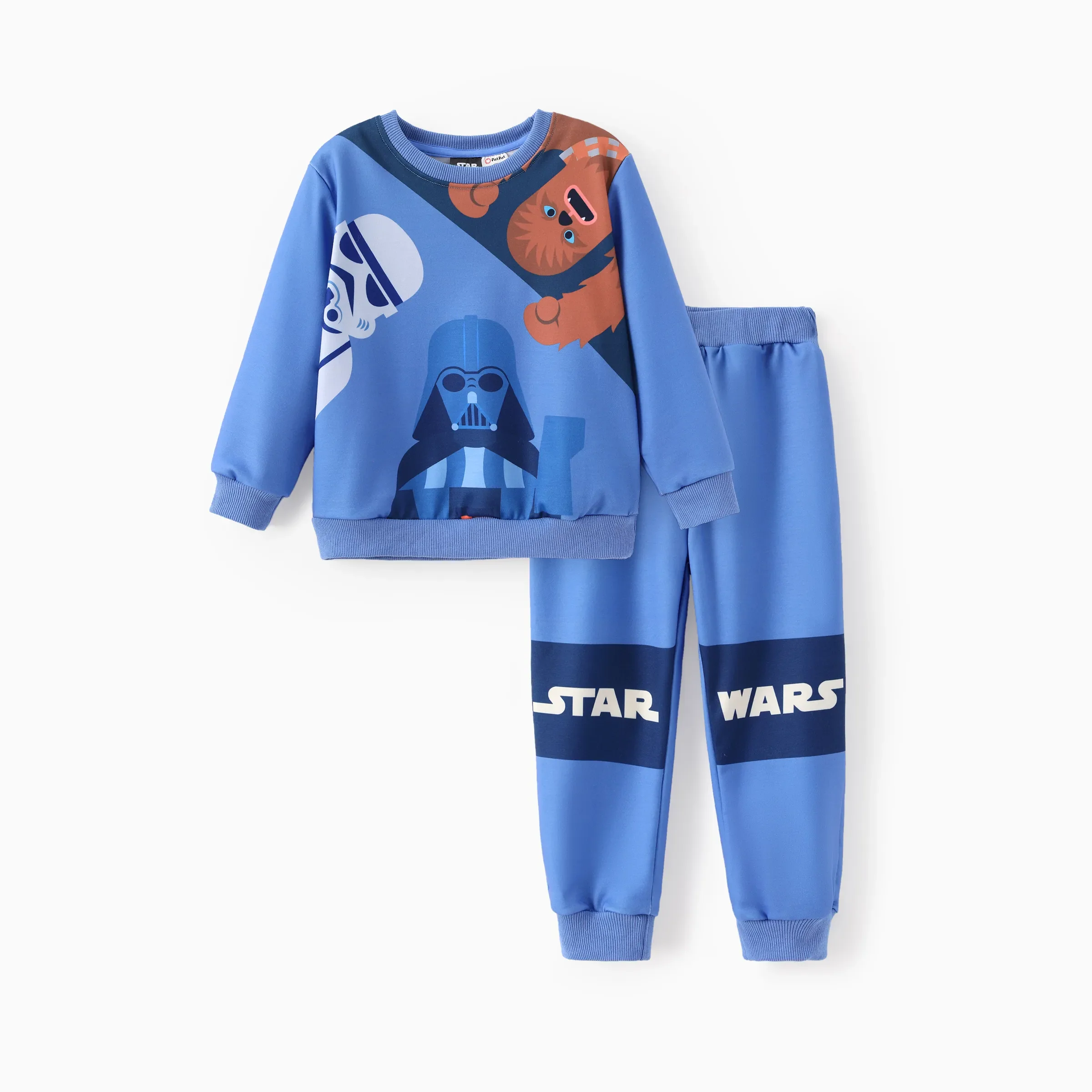 Star Wars Toddler/Kids Boy 2pcs Darth Vader Ribbed Cuffs Top and Pants Sets Blue - Image 16