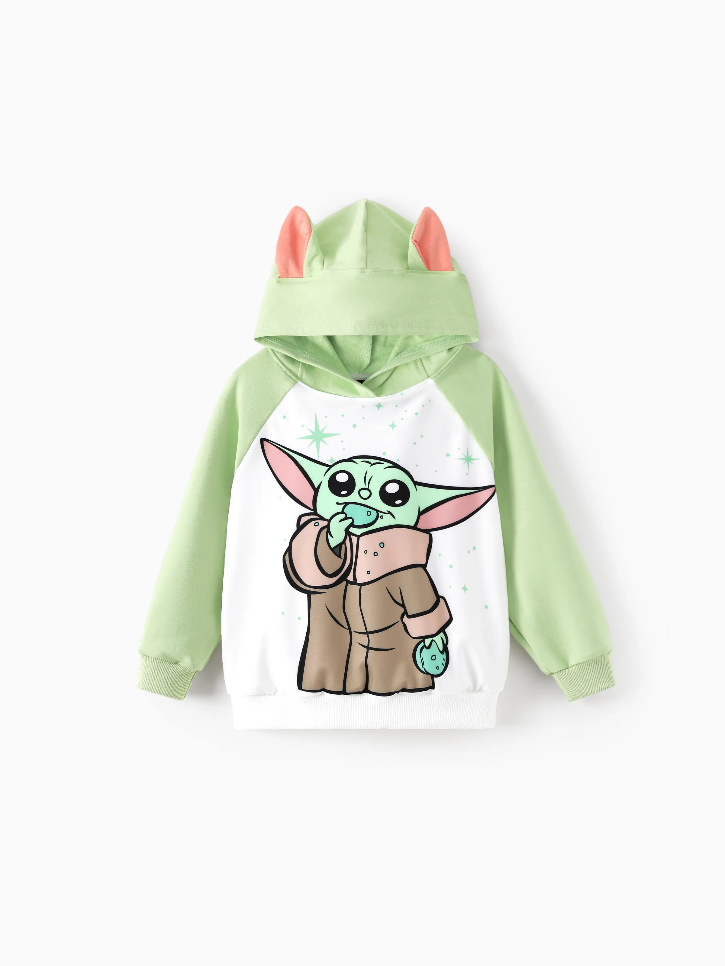 Star Wars Toddler/Kids Boy 2pcs Grogu Knit Fabric Hooded Set Light Green - Image 3