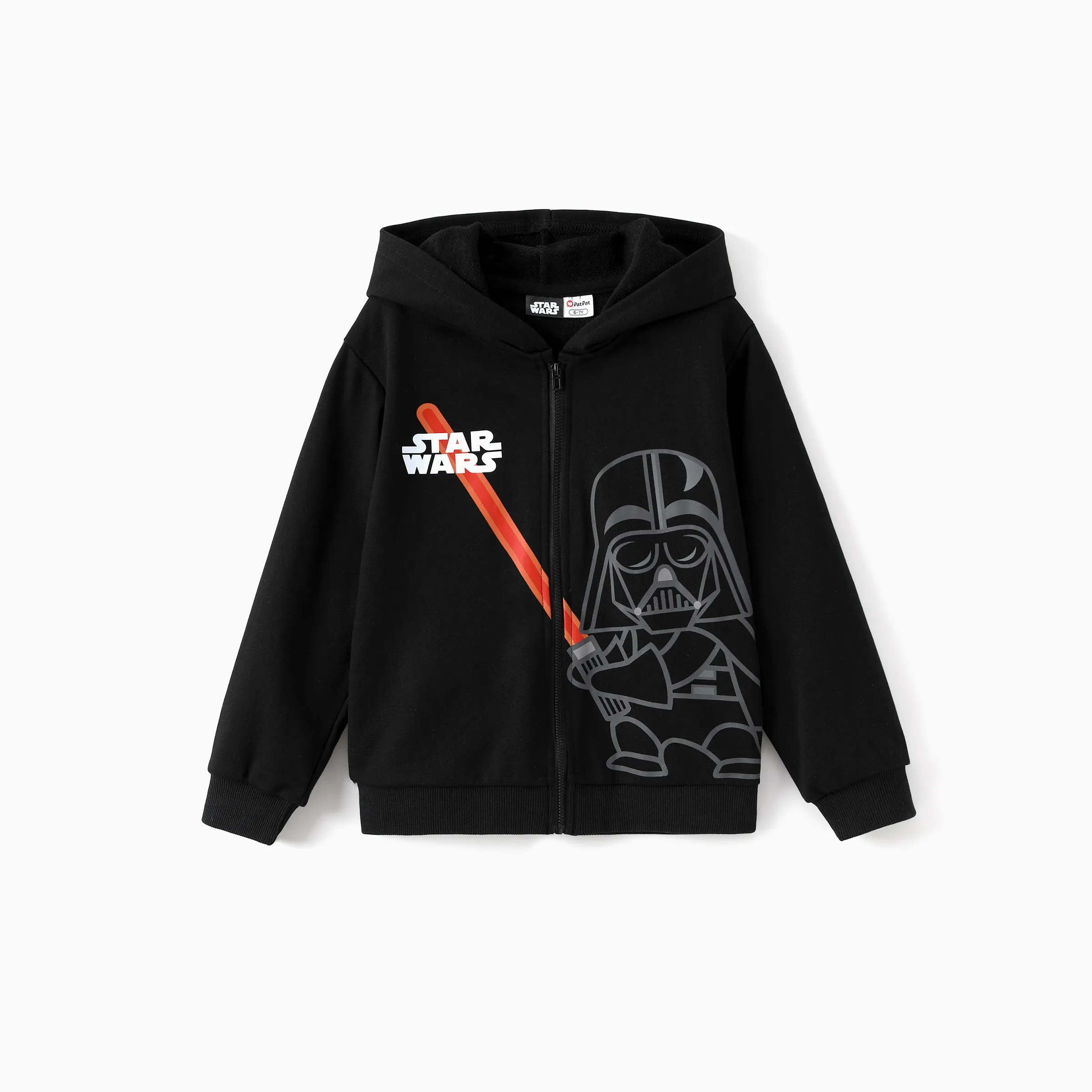 Star Wars Toddler/Kids Boy Grogu Knit Fabric Zip-up Hoodie Jacket Black - Image 9